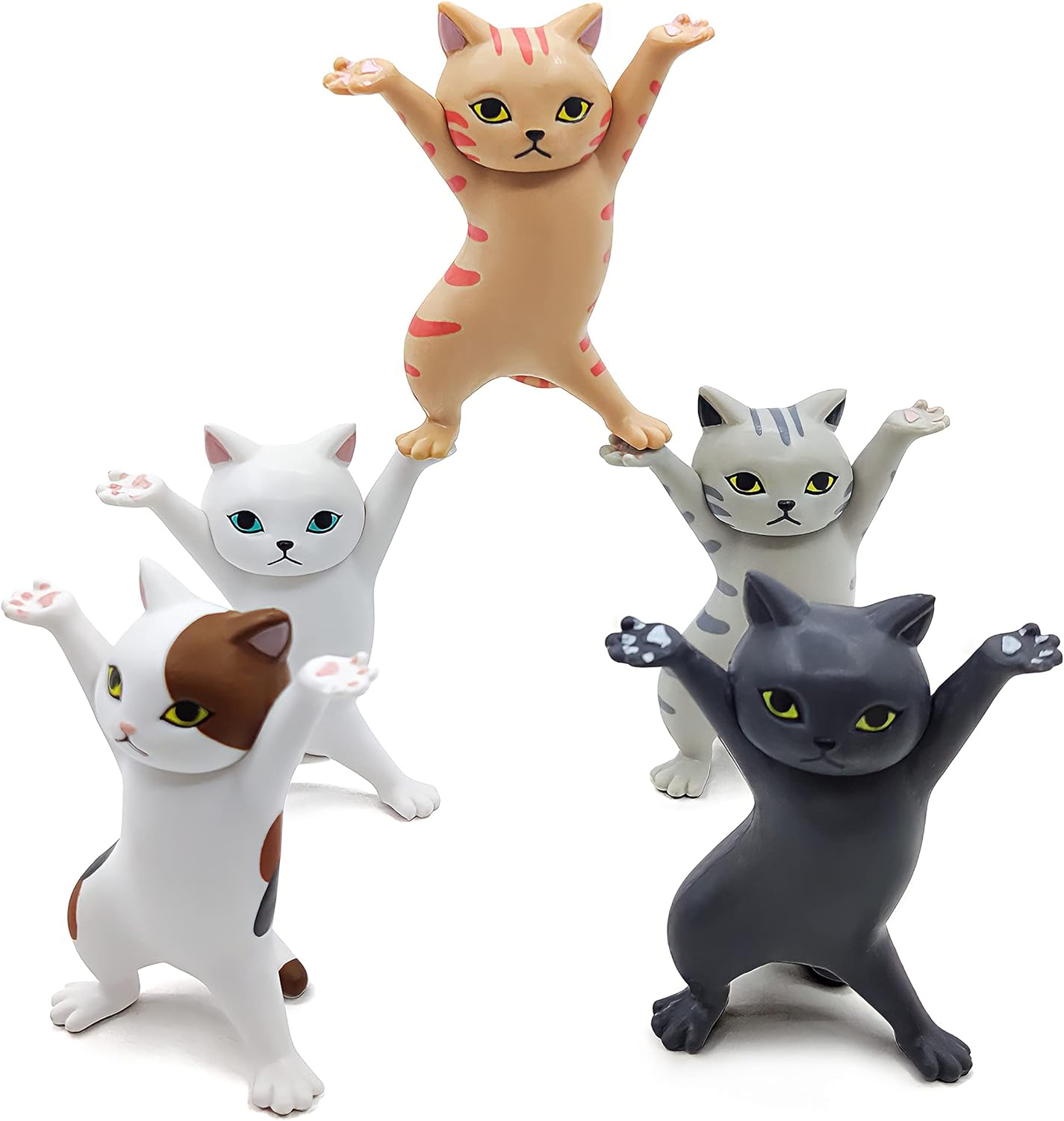 Igone Dancing Cats Pen Holder,Cat Lover Gifts,Creative the Coffin Dancers for Desk or Home Decoration Ornaments Small Item Storage Cute Working Cats 5PCS image number 6