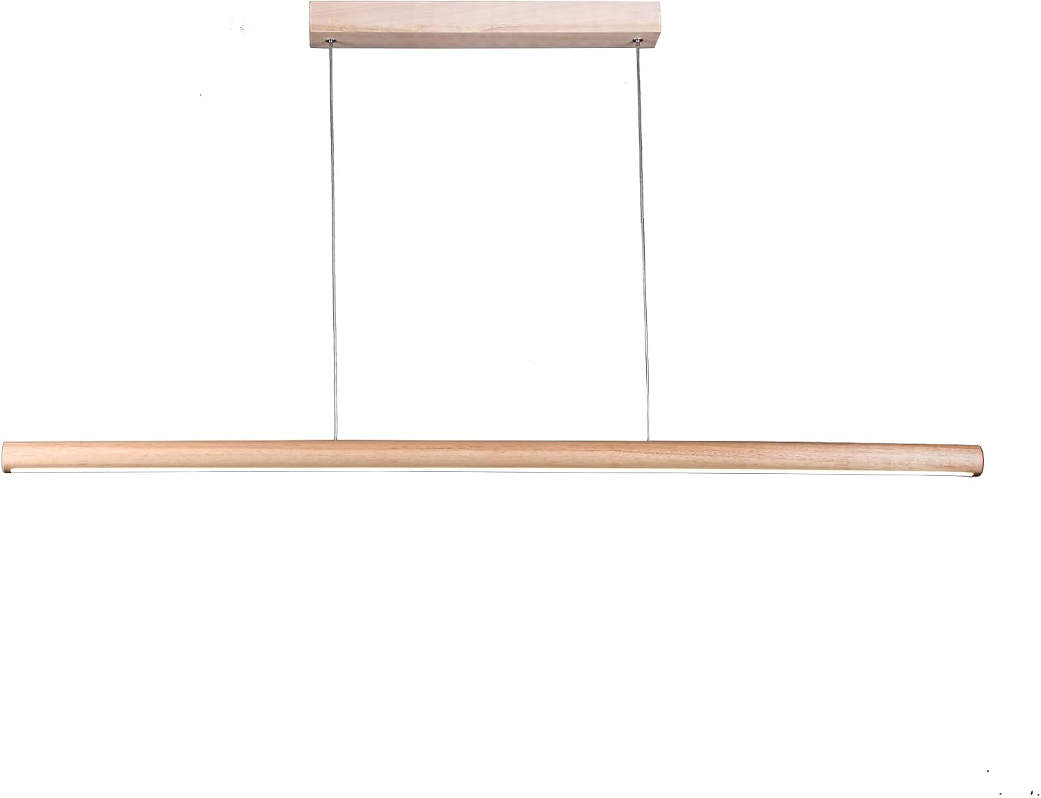 Lexi Lighting Freya LED Pendant Light, Minimalist Dimmable Linear Wood Light Fixture Chandelier, 3000K/4000K/6000K Color Temperature, H157 X L151Cm, Natural Hanging Lamp for Dining Room Kitchen Island image number 6