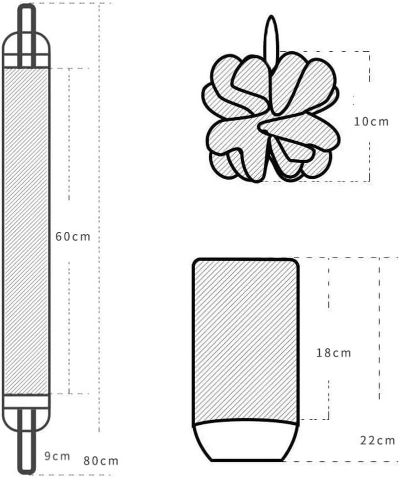 3 PCS Exfoliating Back Scrubber for Shower, Exfoliating Glove - Body Scrubber Exfoliator Mitt Bath Sponge Shower Loofahs Mesh Pouf Bath Scrunchies. image number 1