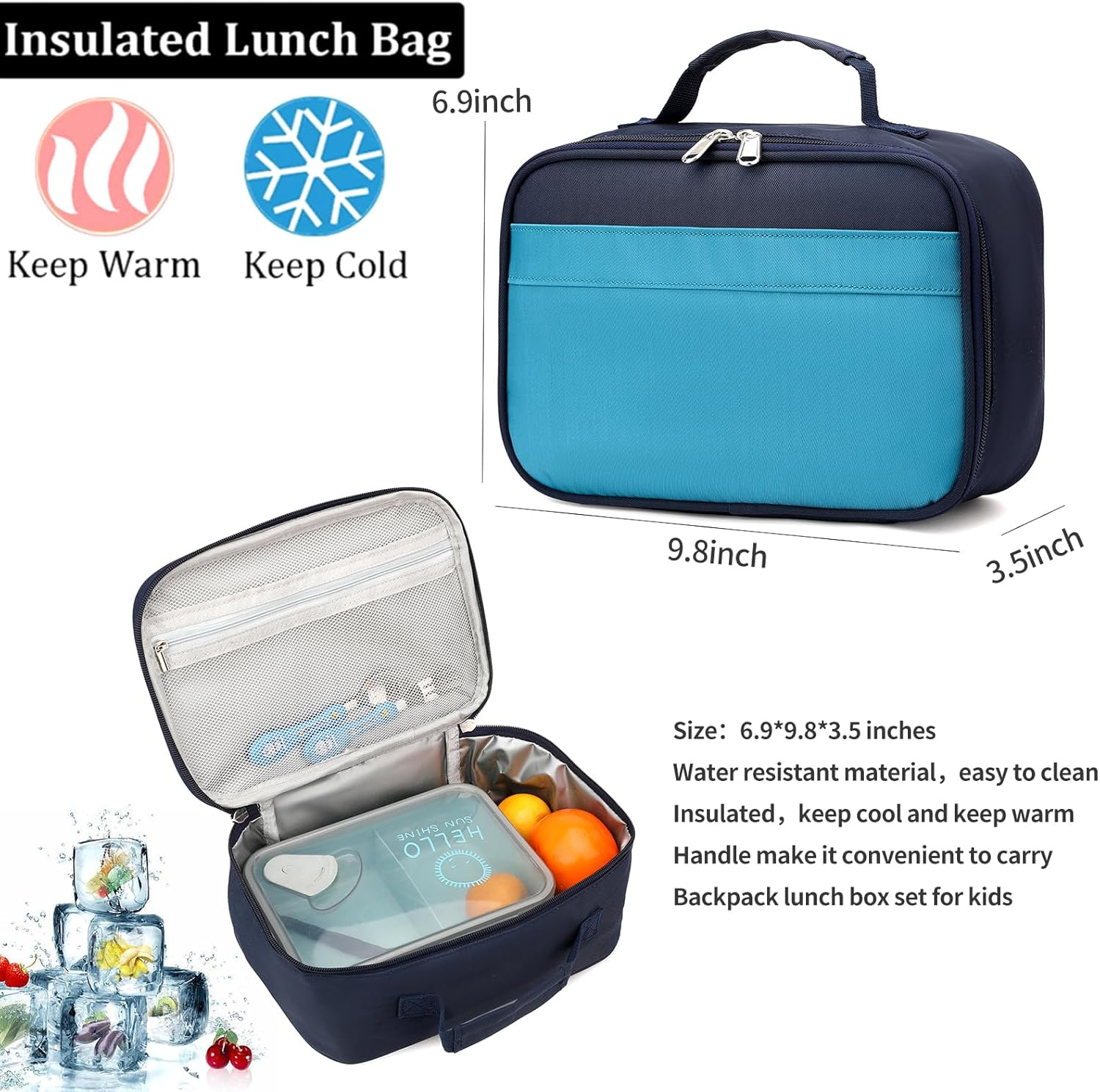 BEFUNIRISE Backpack Set for Girls Boy Kids Backpack with Lunch Box for Elementary Primary Kindergarten School Bag image number 1