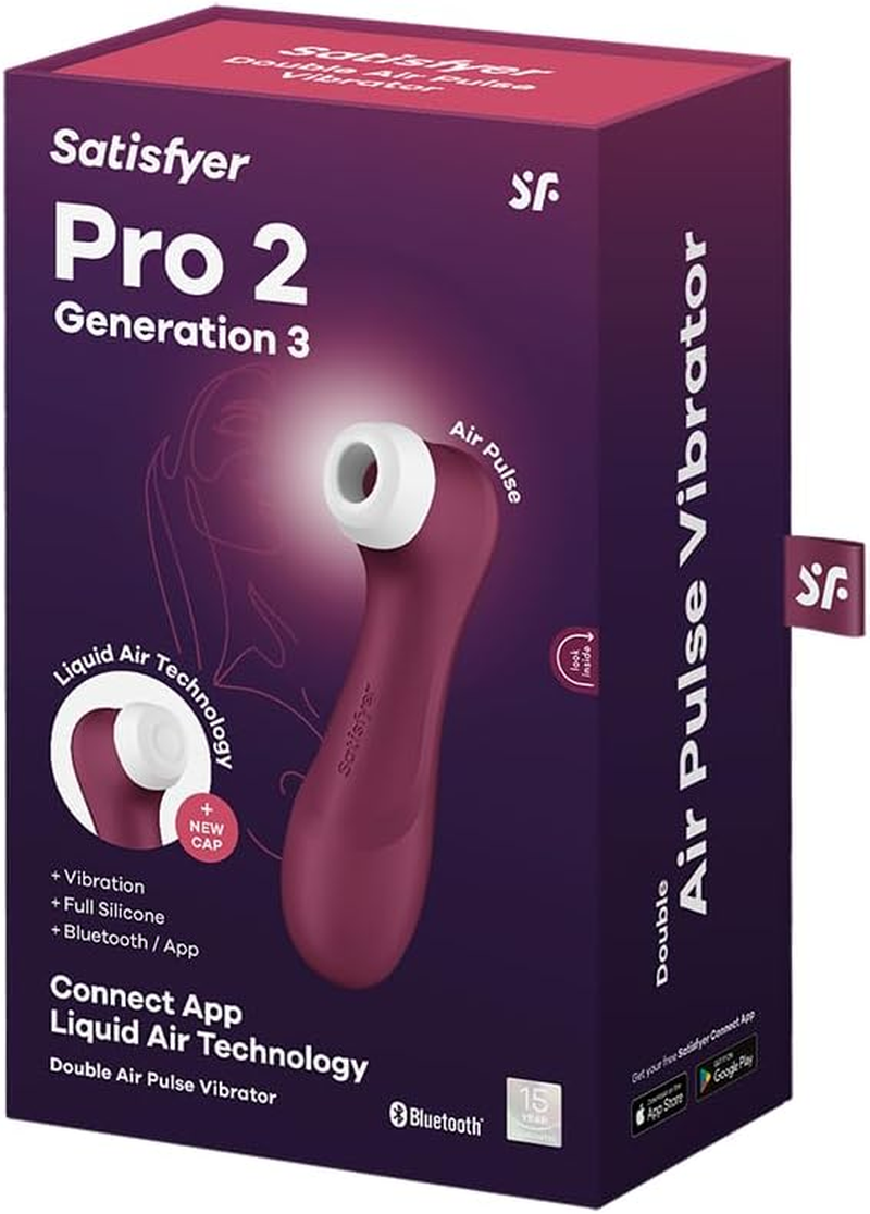 Satisfyer Pro 2 Generation 3 with Liquid Air Technology, Vibration and Bluetooth/App - Wine Red image number 3