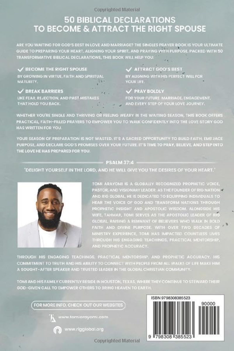 The Singles Prayer Book: 50 Biblical Declarations to Become and Attract the Right Spouse image number 1