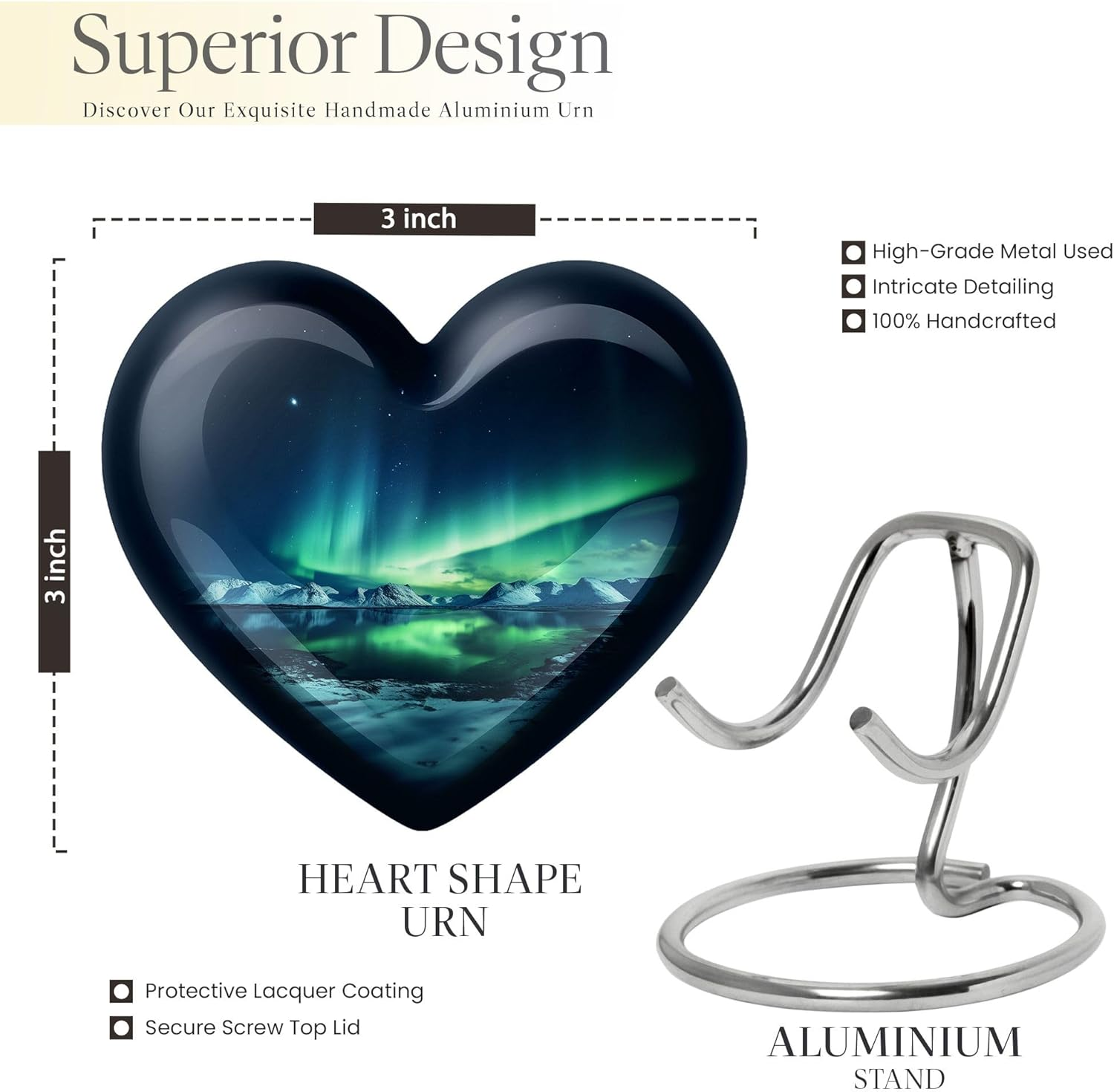 KARYLIZ Aurora Keepsake Urn for Ashes - Cremation Memorial - Small Ash Urns - Portable Urns - Miniature Urn - Unique Burial Urns 3 Inch, Set of 4 image number 5