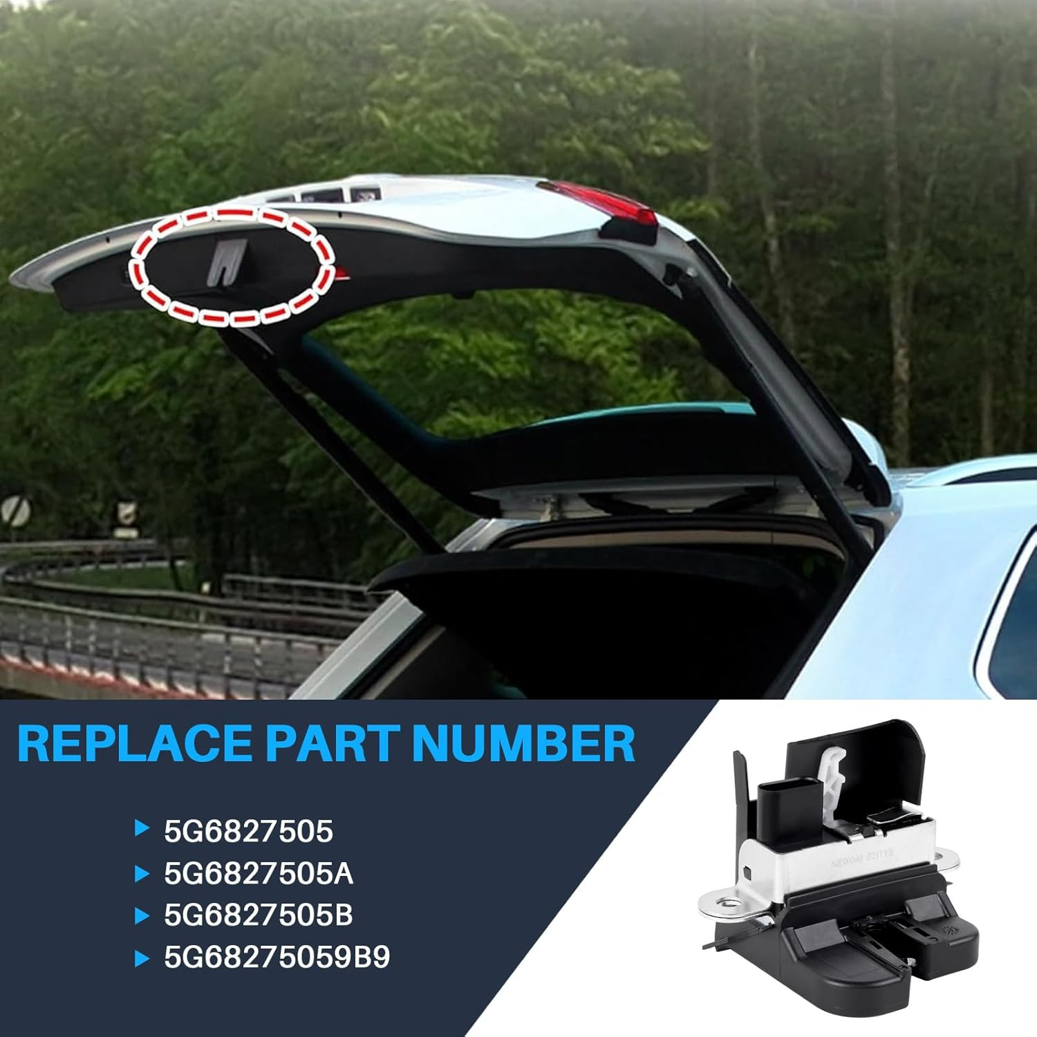 Tailgate Lock, Boot Lock, Latch for Golf Mk7 5G6827505 image number 4