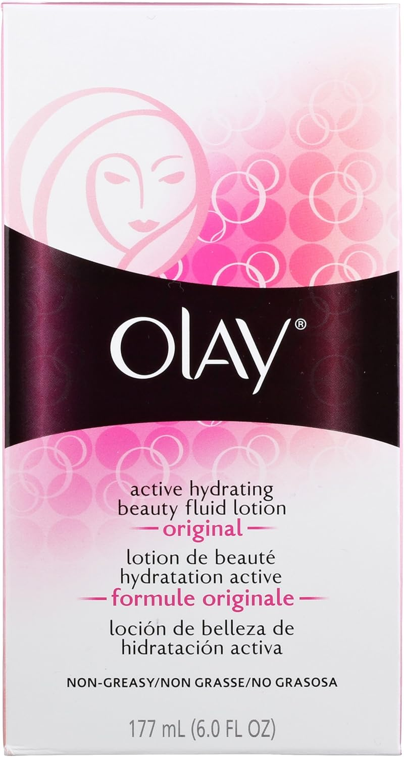 Olay Active Hydrating Beauty Fluid Lotion, Original, 6.0 Fl Oz