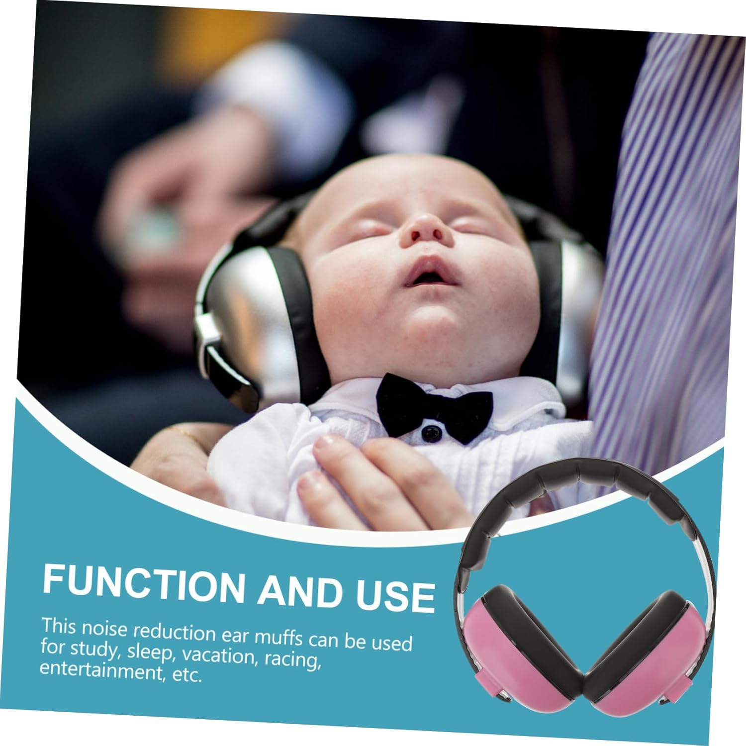 Totority Anti-Noise Earshield Hearing Protection Earmuff Winter Headband Noise Canceling Headphones Ear Muffs for Pink Soft Leather Ear Pads Noise Reduction image number 1