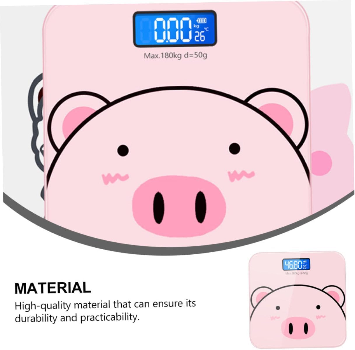 Healeved 1Pc Cartoon Electronic Body Scale with Usb Charging Tempered Accurate Measurement for Home Use Present for Enthusiasts image number 1