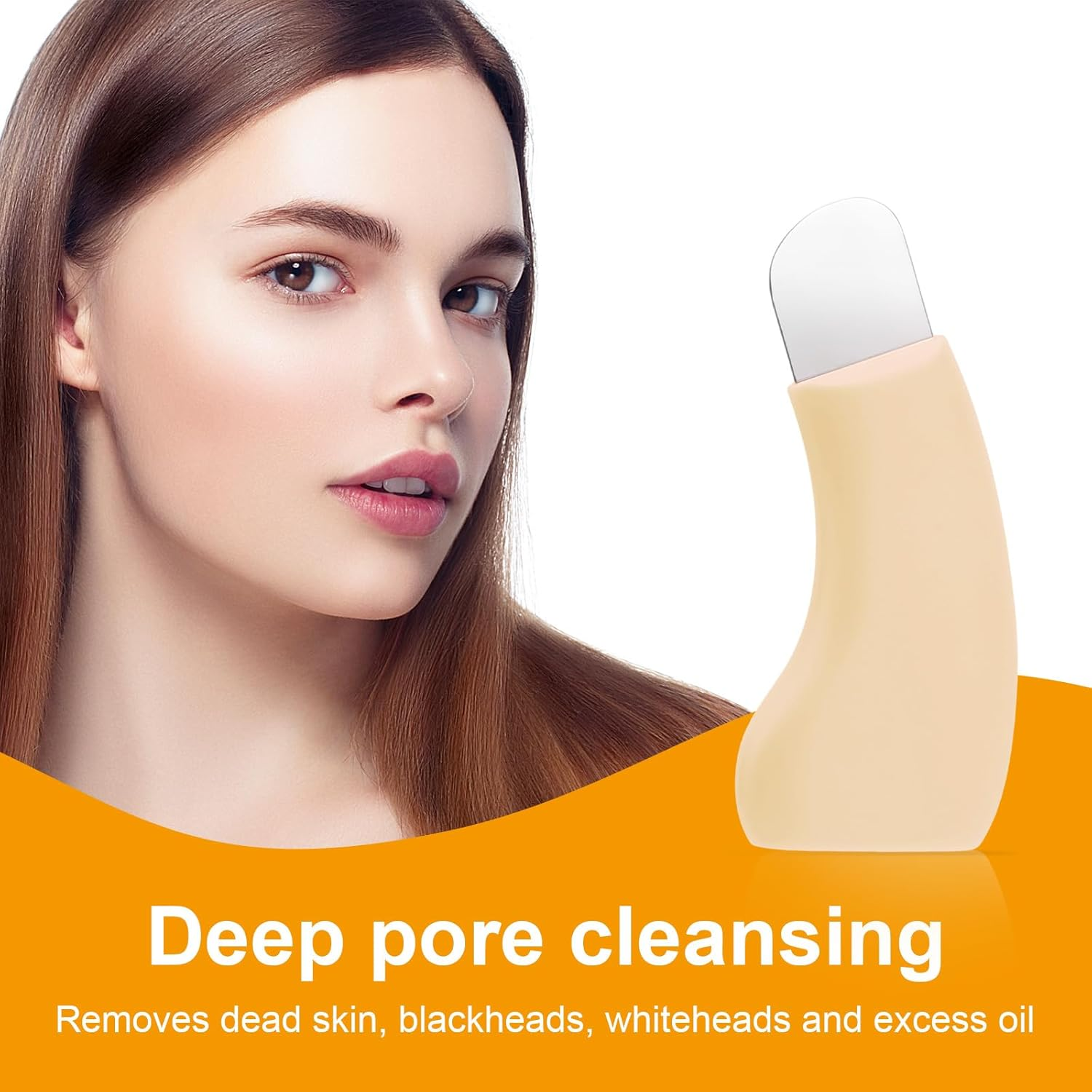 Blackhead Remover Tool, Silicone Stainless Steel Black Head Remover for Nose Deep Clean Blackhead Extractor Face Scraper Tool for Women (Yellow) image number 3