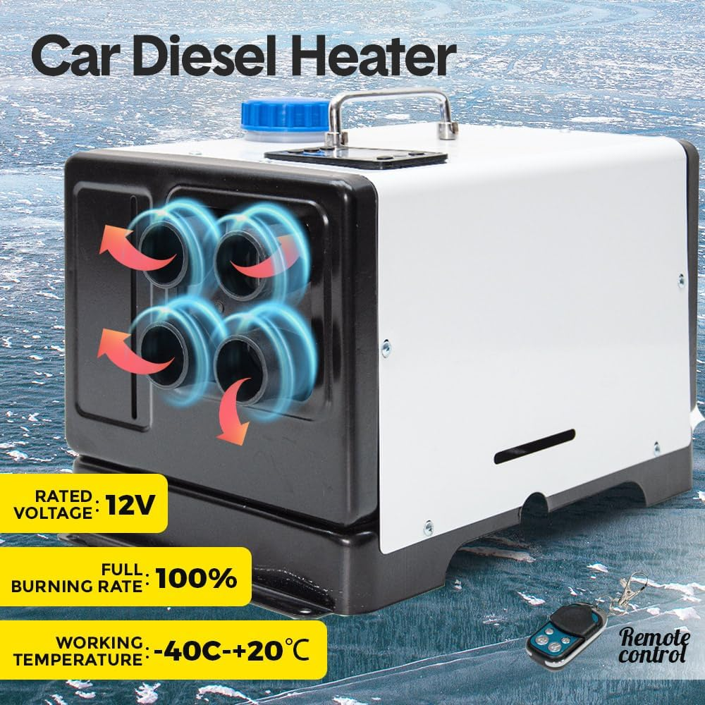 ALSTON Car Diesel Heater 12V/8KW Portable Parking Heater Fast Heating Thermostat 6 Level Adjustment with LCD Display for Car Truck Boat RV Campers Caravan image number 5