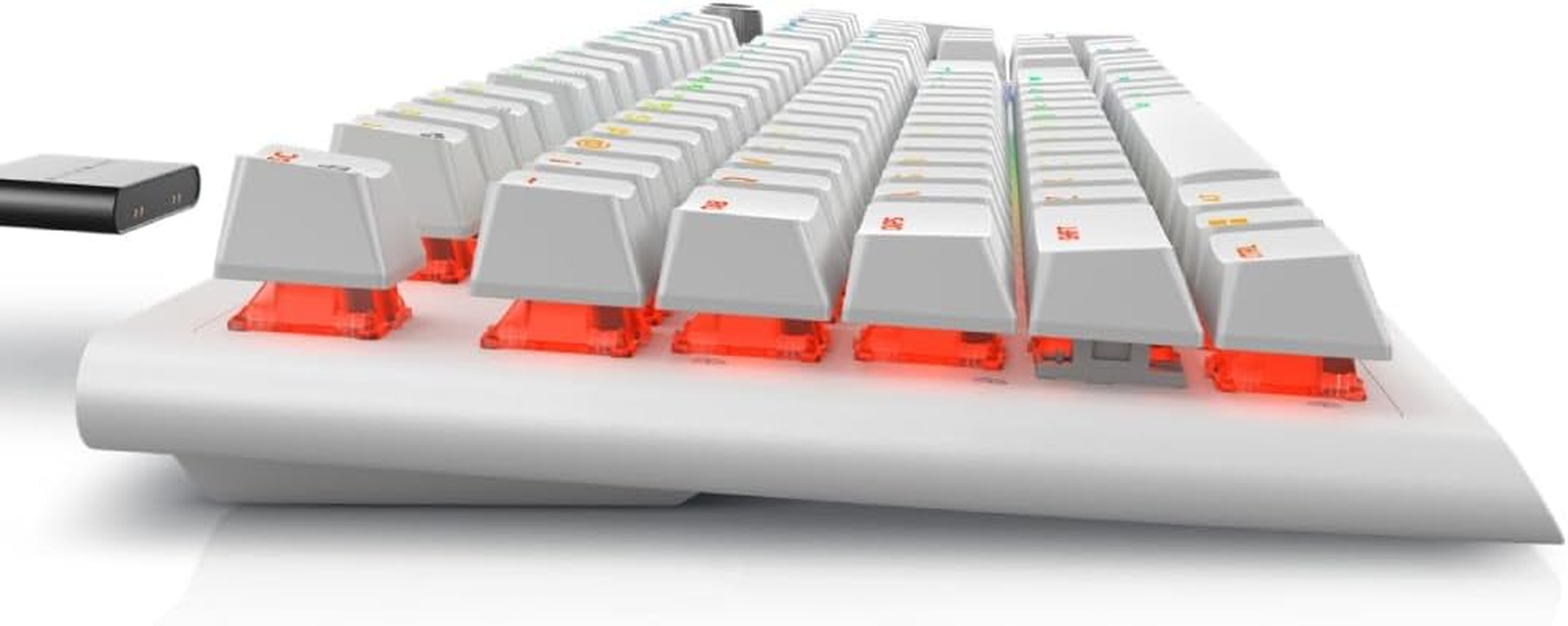 Dell Alienware AW920K Wireless Gaming Keyboard QWERTY US English Lunar Light Cherry MX Red Switches (2.4 Ghz & Bluetooth 5.1) &ndash; up to 110 H Runtime, Per-Key 16.8 Million RGB Backlight &ndash; Black image number 4