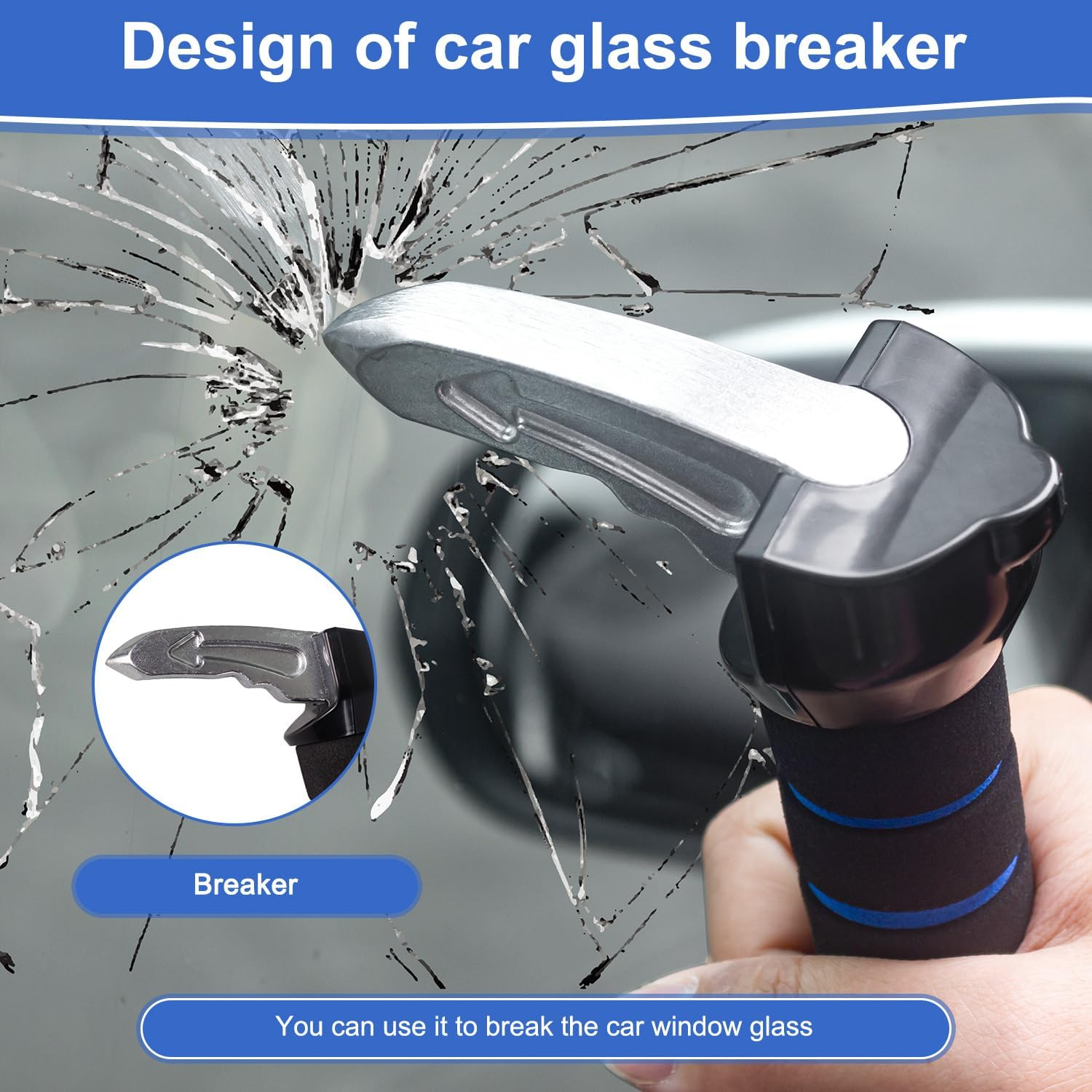 3 in 1 Car Door Handle for Elderly, Car Cane, Assist Support for Seniors and Handicapped, Window Breaker Seatbelt Cutter image number 2