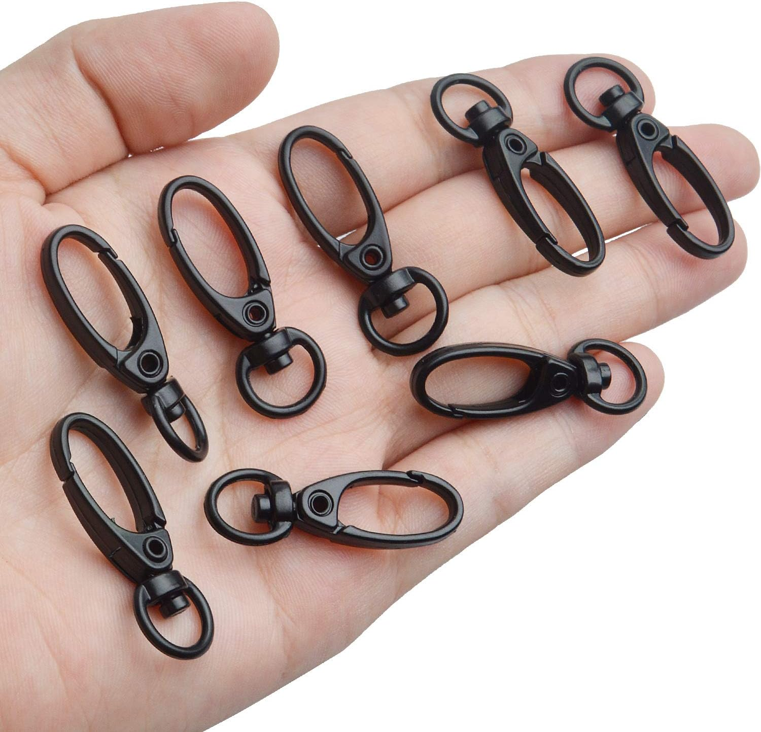 Swivel Clasp Clips,50Pcs 35Mm Swivel Trigger Clips Metal Keyring Clasps Snap Hooks for Hanging Key Chains Dog Leashes Crafts Decorations,Black - Rose Gold image number 6