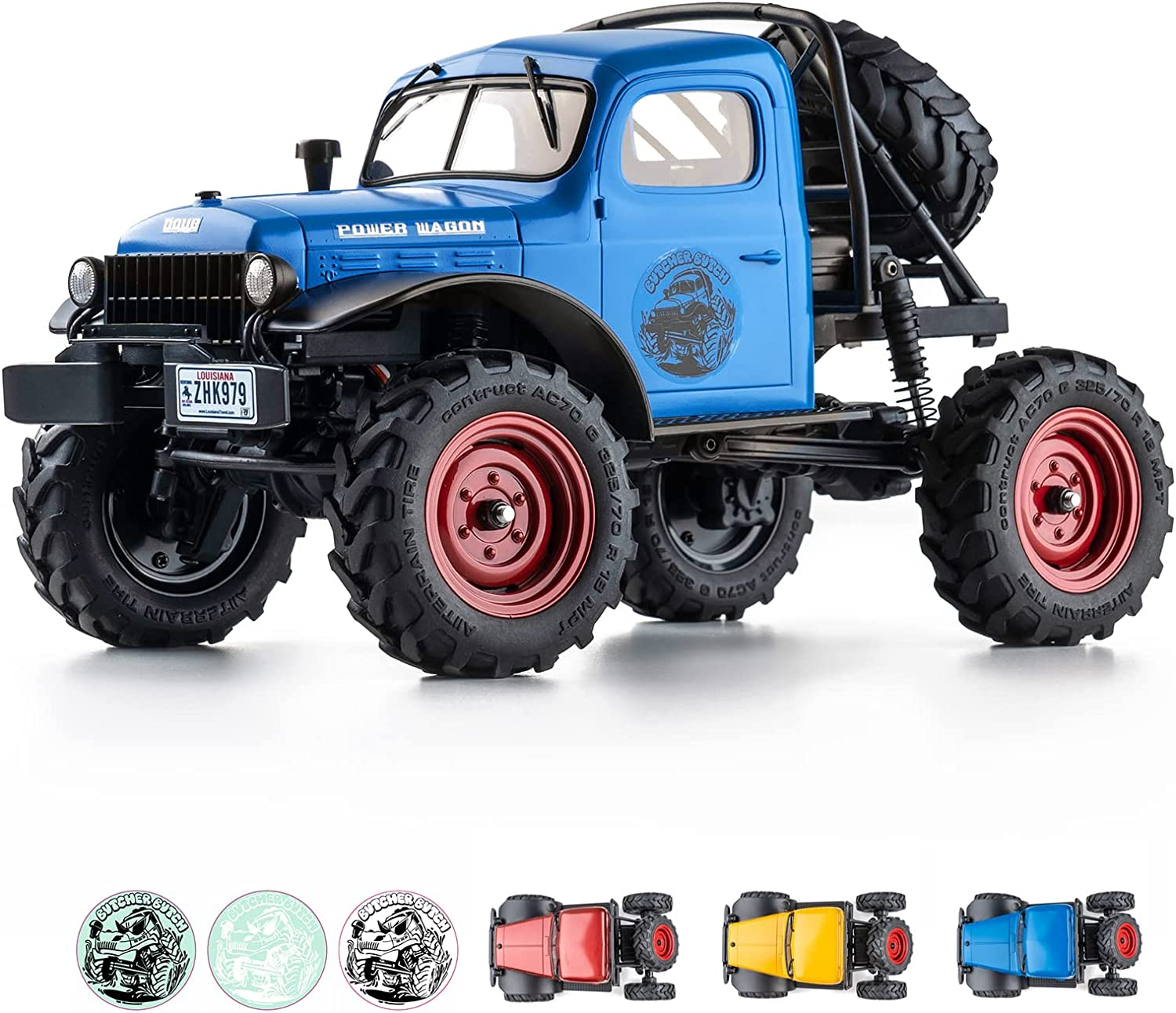 EAZYRC RC Car 1/24 Remote Control Car, FCX24 Power Wagon 4WD RC Crawler Two-Speed Shift, RC Rock Crawler 8Km/H with Blind Box Upgrade RC Accessories for Adults (Blue) image number 2