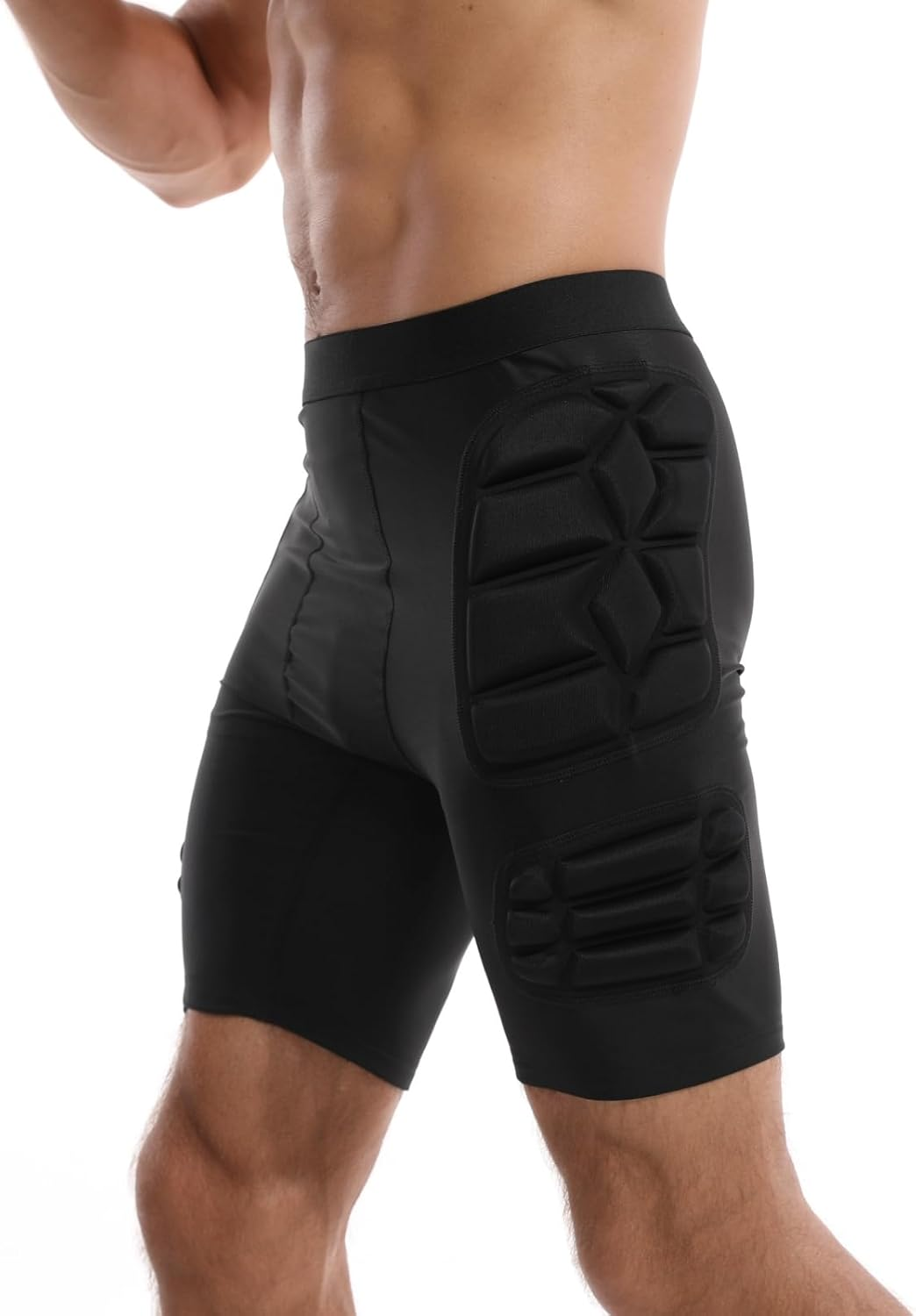 Topeter Goalkeeper Armor Shorts, Protective Padded Soccer Goalie Undershorts, Goalkeeper Sliders Compression Sliding Shorts image number 3