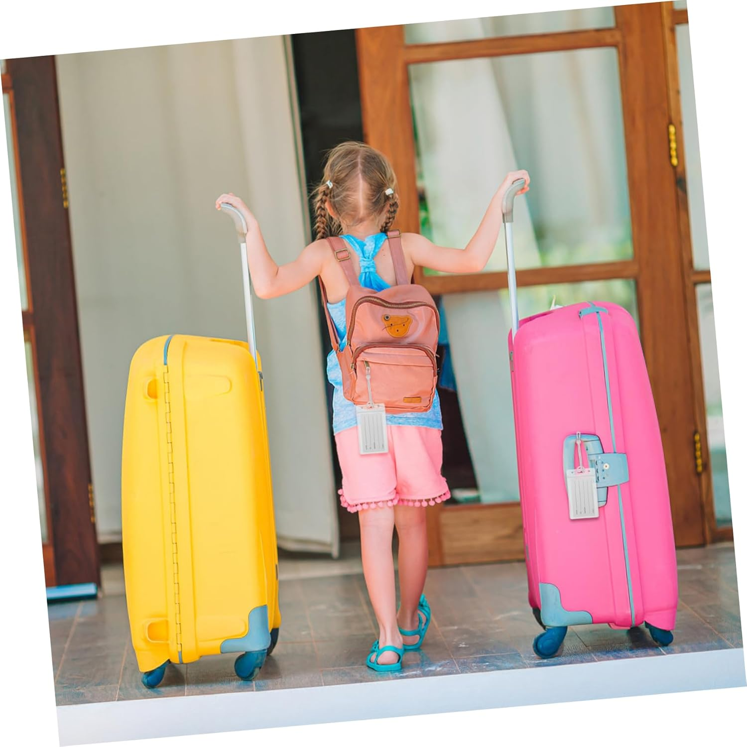 JEWEDECO Name Badge Holder Resealable Closure Luggage Tag Bag for Easy Identification Card Sleeve image number 1