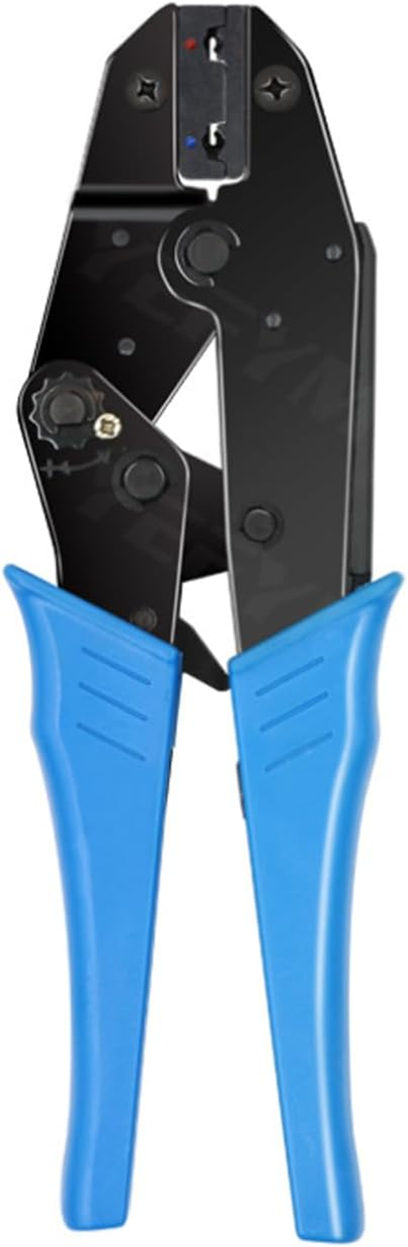 Flag Spade Female Connectors Ratchet Crimp Pliers Crimping Tool AWG22-14 Terminal Crimper Wire Crimp Tool for Crimping Tubular Terminals Nylon HS-07FL