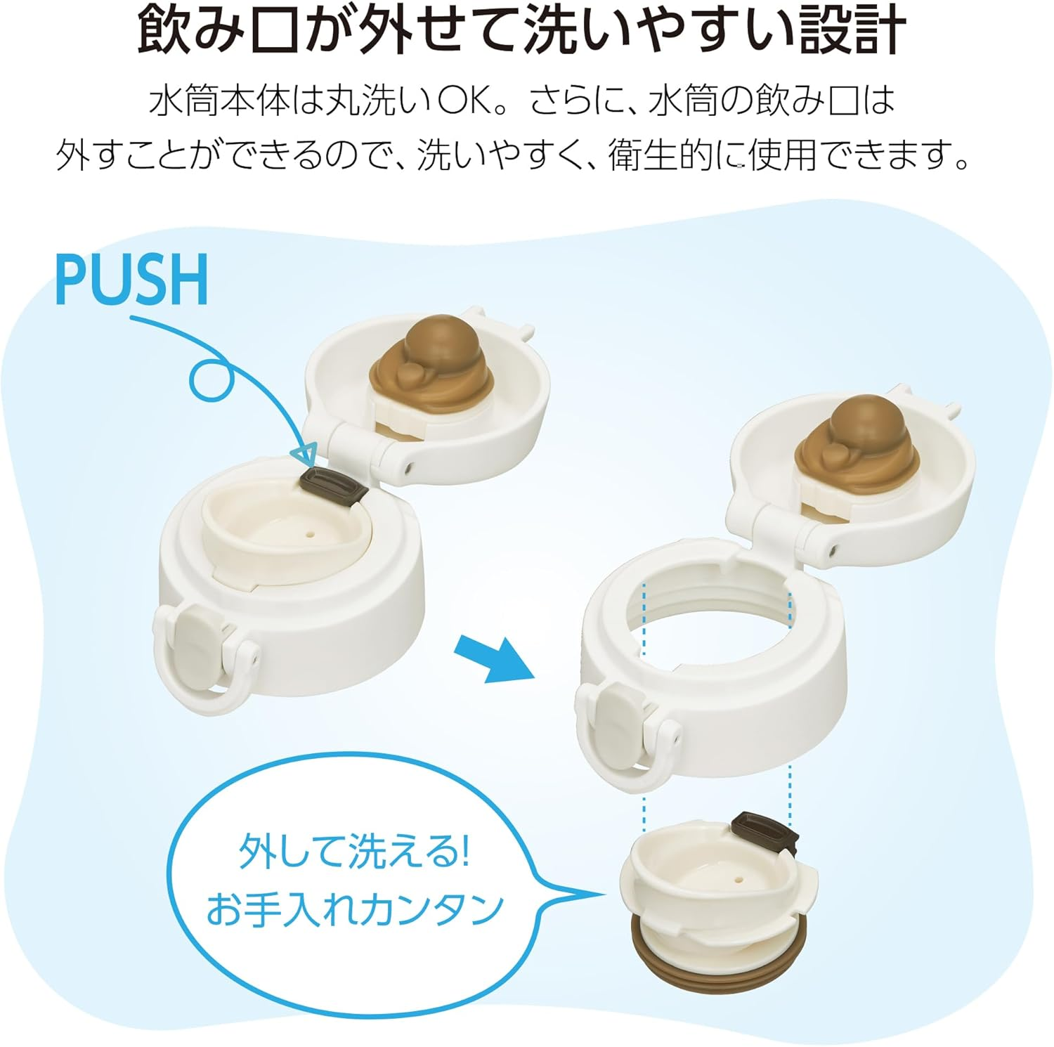 Thermos JOF-500 AWH Water Bottle, Vacuum Insulated Portable Mug, 16.9 Fl Oz (500 Ml), Alpine White, Easy to Clean and Easy to Clean, Ultra Lightweight, Compact Type, One Touch Open, Stainless Steel,