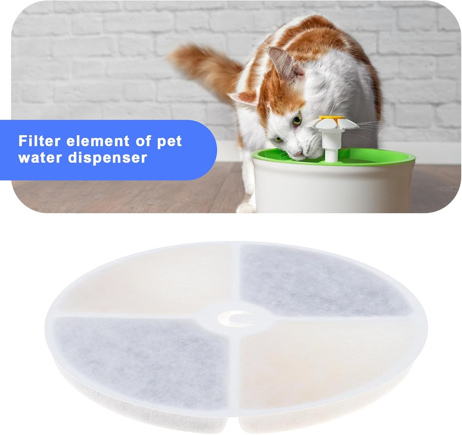 5PCS Pet Water Fountain Filters Compatible with 1.85L Pet Drinking Fountains Cat Water Dispenser Filters with Resin and Activated Carbon Pet Fountain Accessories image number 6