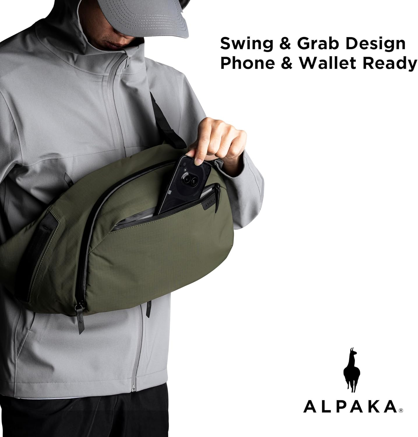 ALPAKA Metro Crossbody Left Shoulder 7.5L - Crossbody Bag Men,Sling Backpack - Fits 11" Tablet - Single Shoulder with YKK - Black image number 4