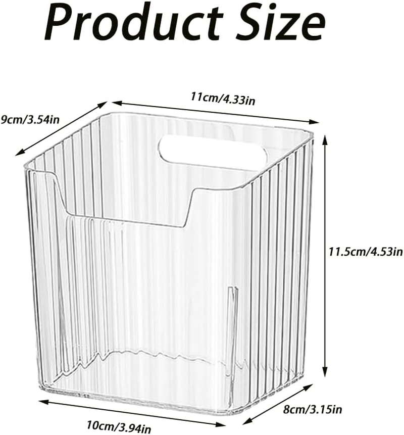 NYGHMY 4 Pcs Wall Mounted Organizers (With 4 Self-Adhesive Hooks), Plastic Transparent Wall Mount Storage Bins for Refrigerator, Kitchen, Bathroom, Office image number 2