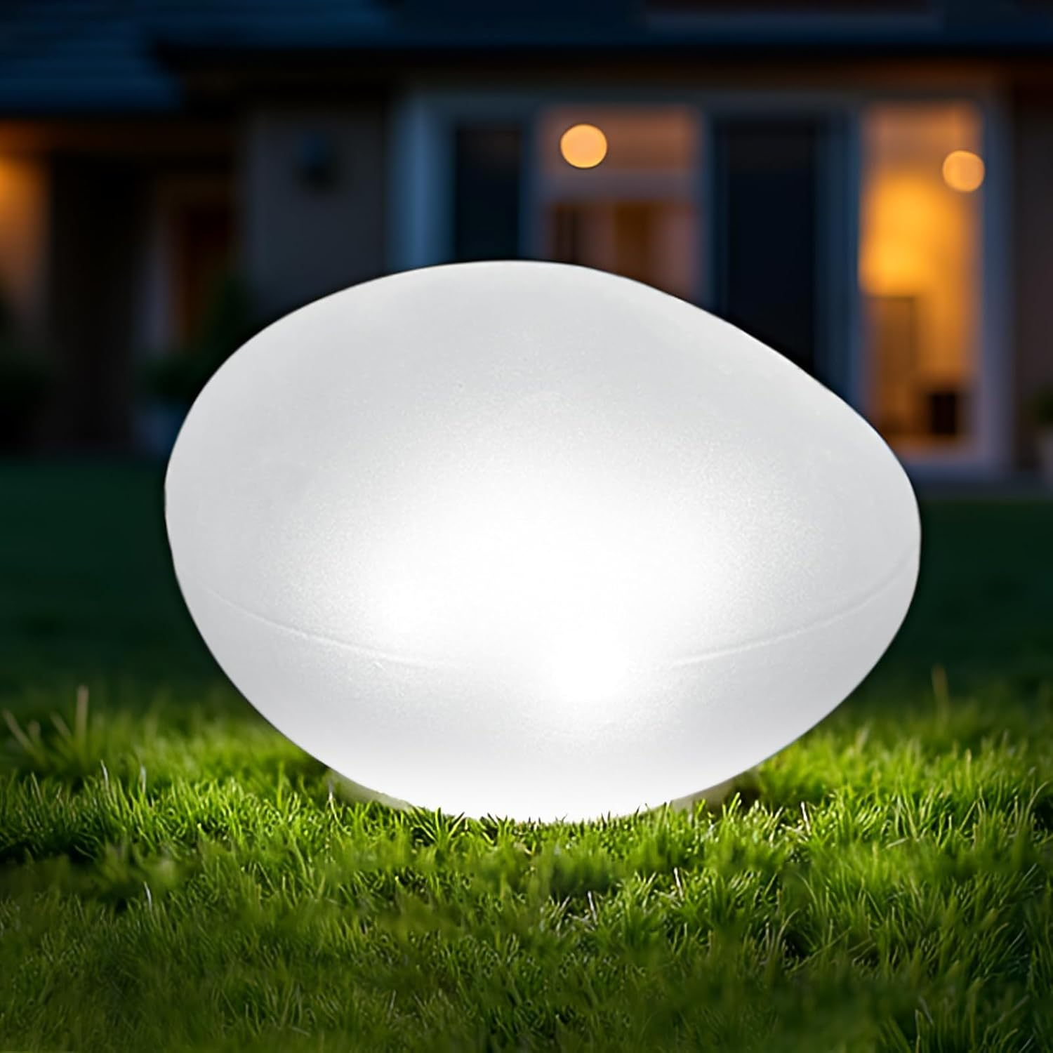 1 X Cool White Light Solar Glass Stone Lamp, Solar Path Light Path Light Pond Lighting with 4 Leds, IP44 Waterproof Auto On/Off Garden Ornaments for Lawn, Floor and Outdoor Use image number 6