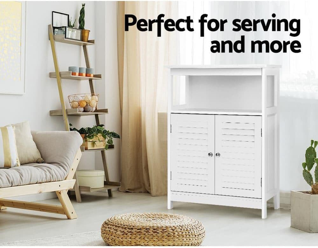 Artiss Buffet Sideboard White with Doors and Inner Shelf Pantry Cupboard Corner Cabinet, Kitchen Storage Table Display Organizer Dining Furniture Living Room Home image number 1