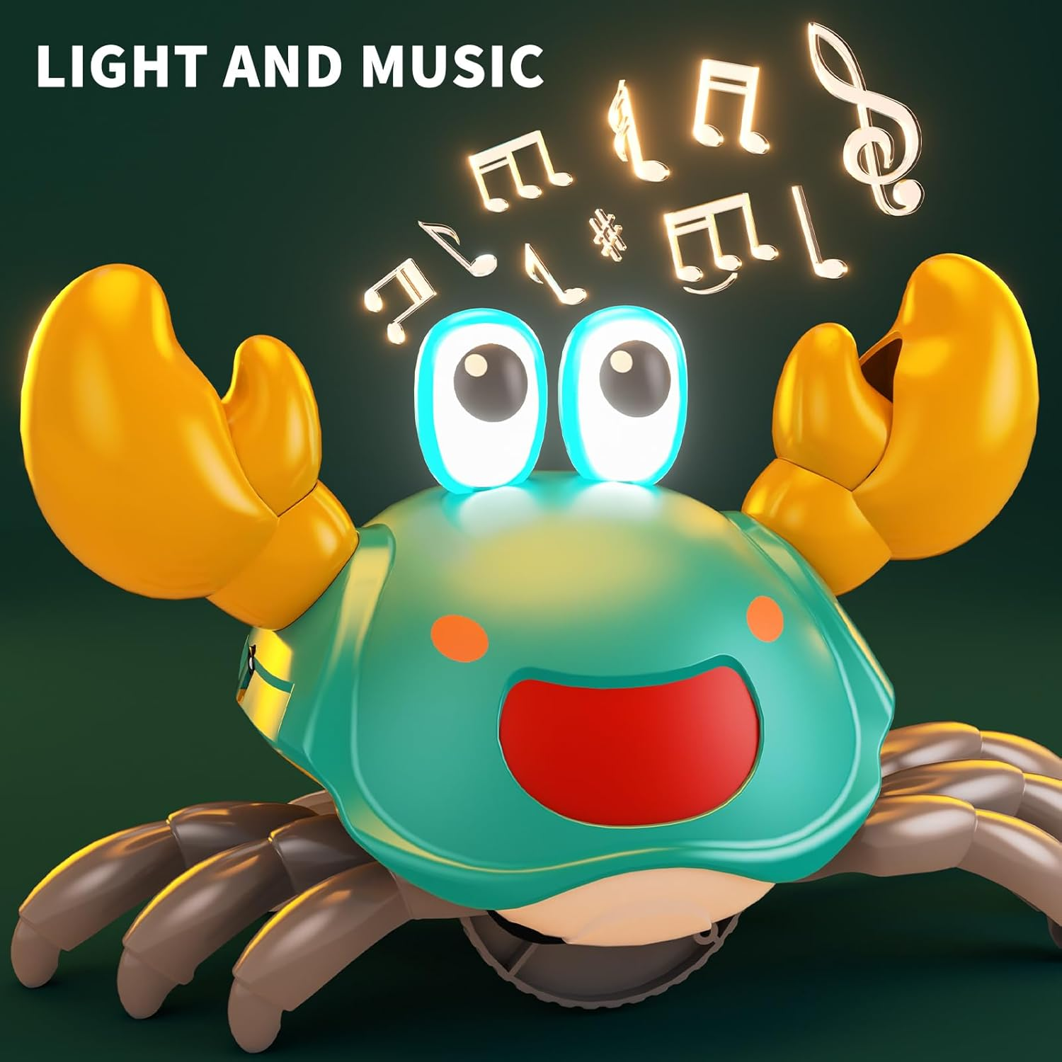 Crawling Crab Baby Toy for 36-48 Months Kids - Toddler Interactive Learning Development Toy, Sensory Walking Music and LED Light Up, Walking Dancing Moving Crab with Obstacle Avoidance image number 4