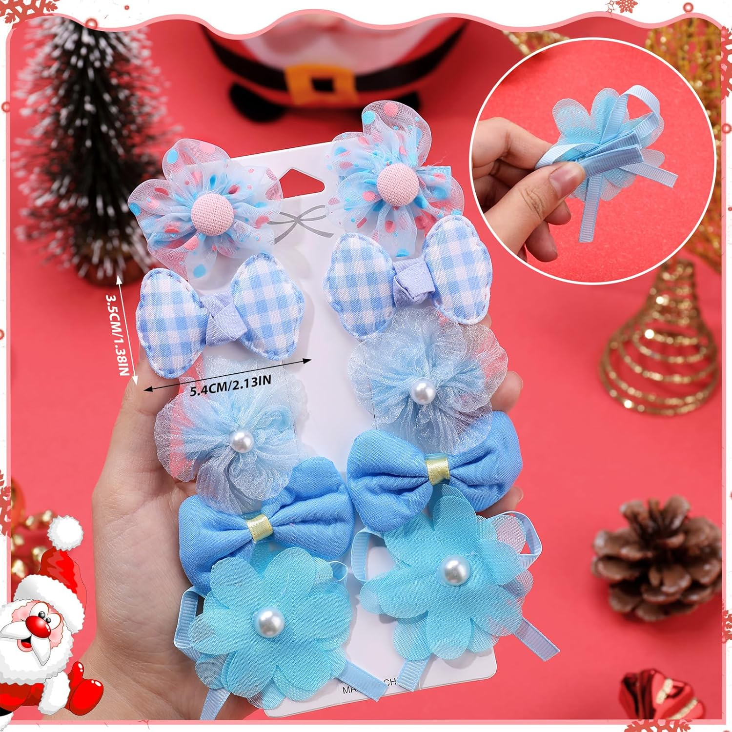 Dusaniyali Pack of 34 Flower Hair Clips Girls - Cute Hair Clips Set Baby Hair Bows with Flowers, Bows for Baby and Children, Multicoloured Hair Accessories for Girls image number 4