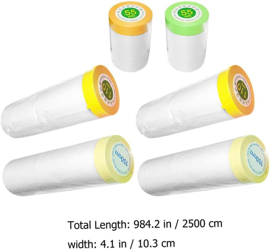 Iplusmile 6Rolls Painters Paper Masking Film for Automotive Painting Covering Efficient Protective Cover for Furniture Appliances image number 1