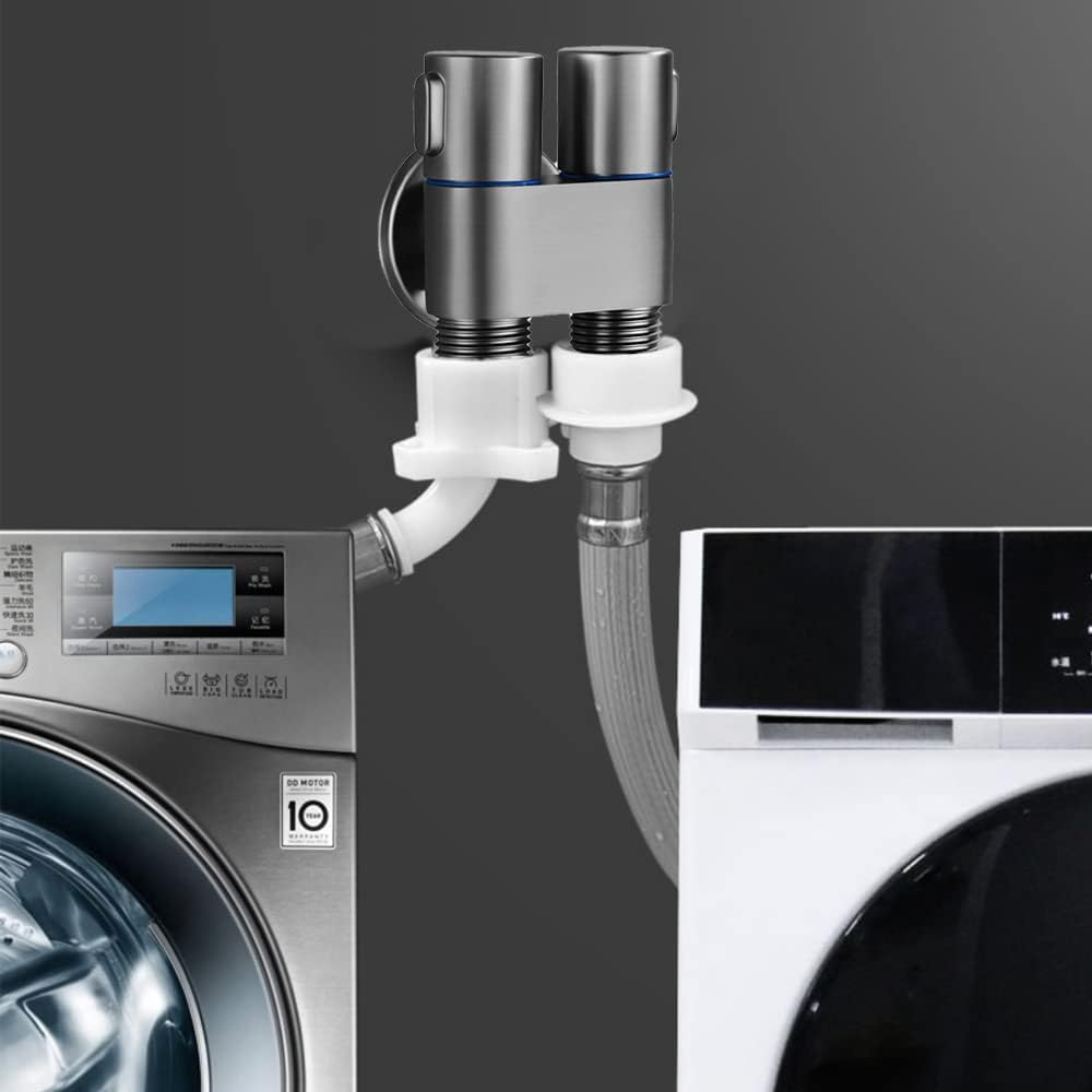 1-In-2-Out Dual Control Valve, 2023 New Double Control Mini Shower, 6.5 Feet Extra Long Hose High Pressure Bathroom Faucet Kit for Bidet and Shower (1 Pcs Grey Dual Control Valve) image number 3