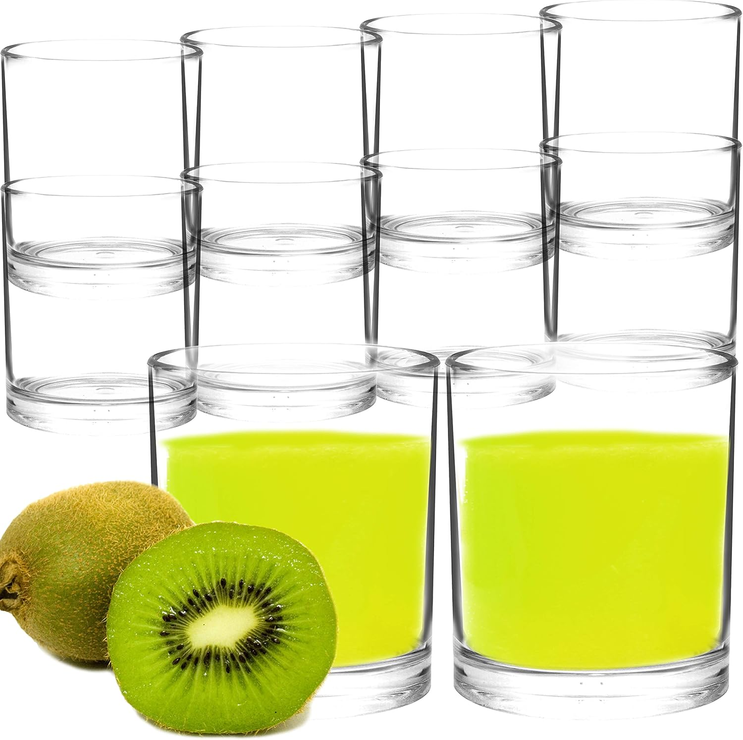 Youngever 8 Pack 500ML Plastic Water Tumbler, Set of 8, Plastic Glasses, Re-Usable Plastic Cups, Unbreakable Glasses, Plastic Tumblers (4 Colors)