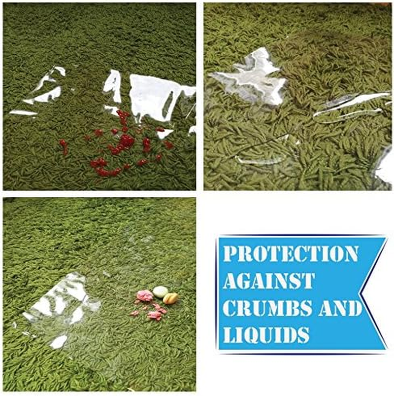 Easy Cleaning Splash Mat High Chair Floor Mat Feeding Floor Cover Multipurpose for Arts/Craft/Pets/Labs (Large | Clear) image number 2