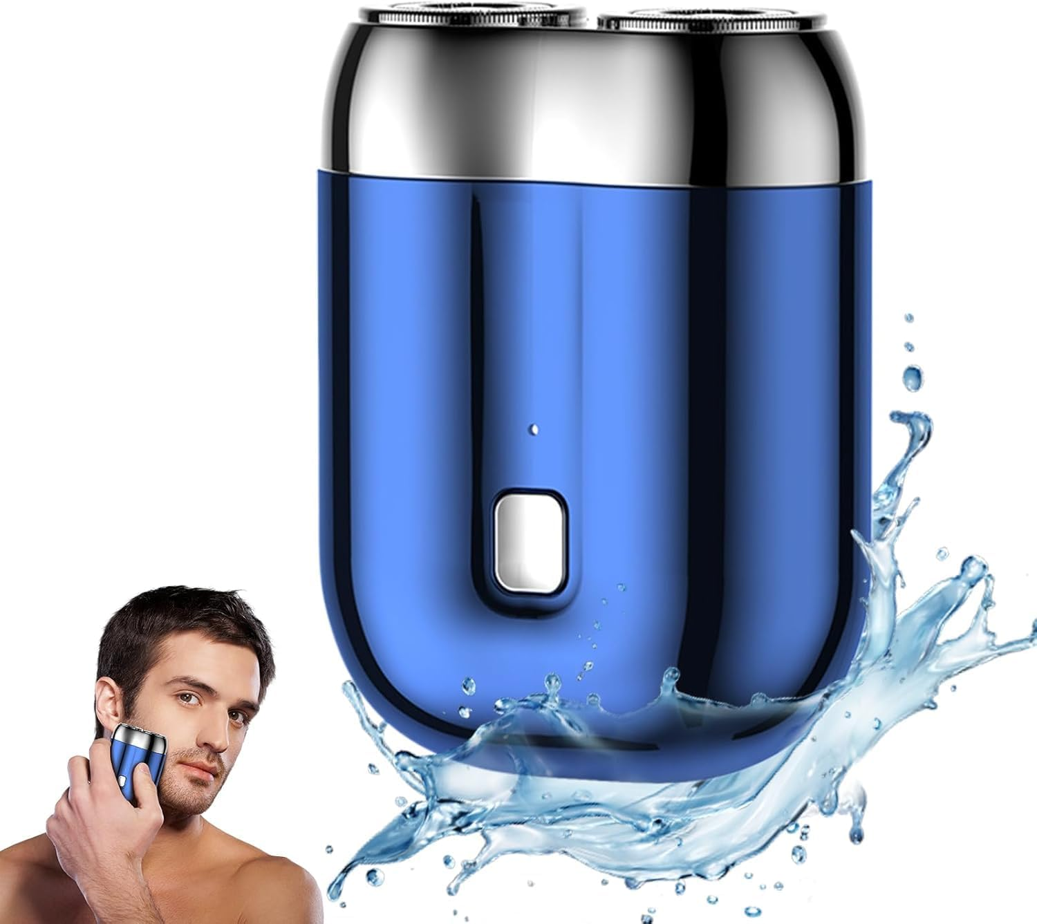 2025 Upgraded Waterproof Mini Electric Shaver for Men &ndash; Portable Cordless Travel Shaver with Deep Cleaning, Multi-Functional Trimmer & Gentle Grooming (Silver)