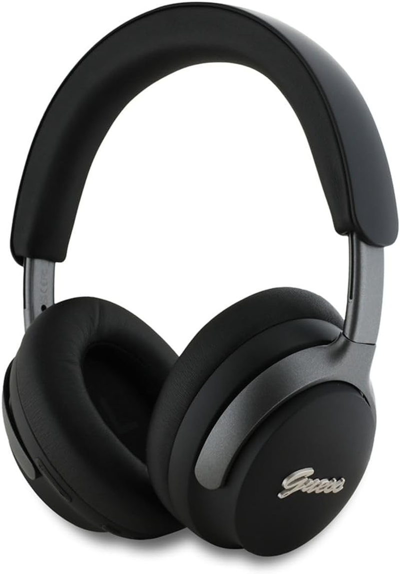 Guess Wireless Headphones with Studio Sound PU Leather Script Logo ANC/ENC (Black)