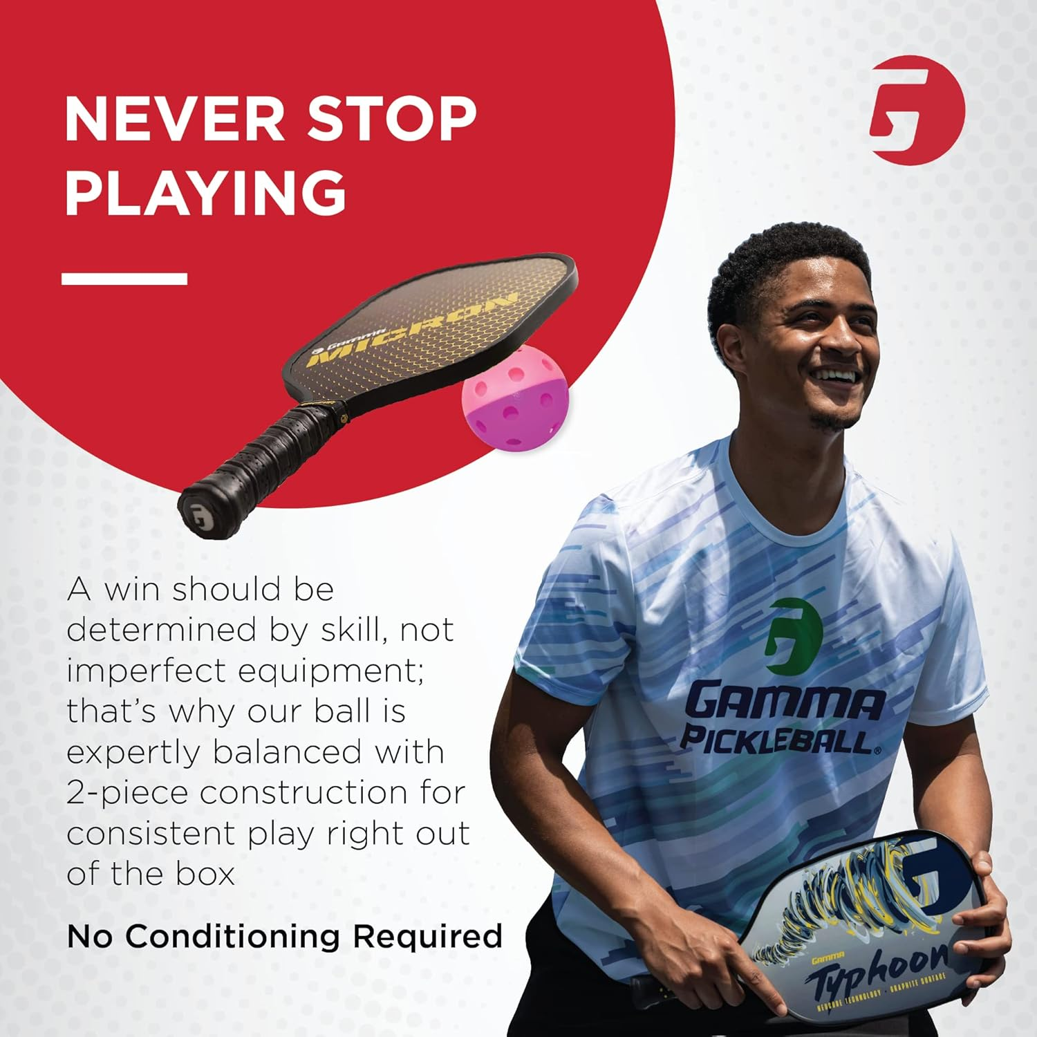 Gamma Sports Photon Indoor and Outdoor Pickleballs, High-Vis Optic Green USAPA Approved Pickleball Balls, (3, 6, & 60 Packs Available) image number 6