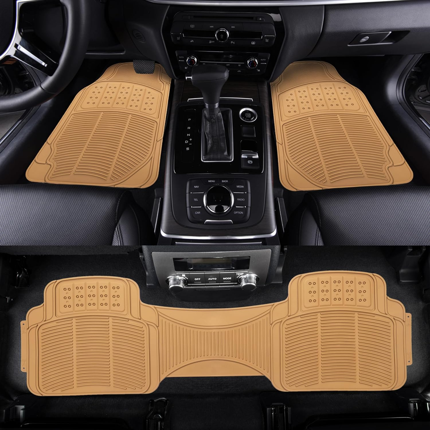 Amazon Basics 3 Piece Car Floor Mat, Beige