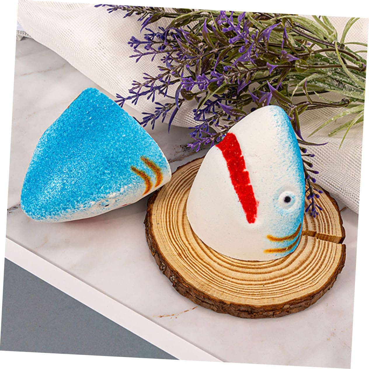 FOYTOKI 3Pcs Natural Bathing Salt Bomb Shark Bubble Bath Bomb Fragrance Bath -Friendly Bathing Travel-Friendly image number 4