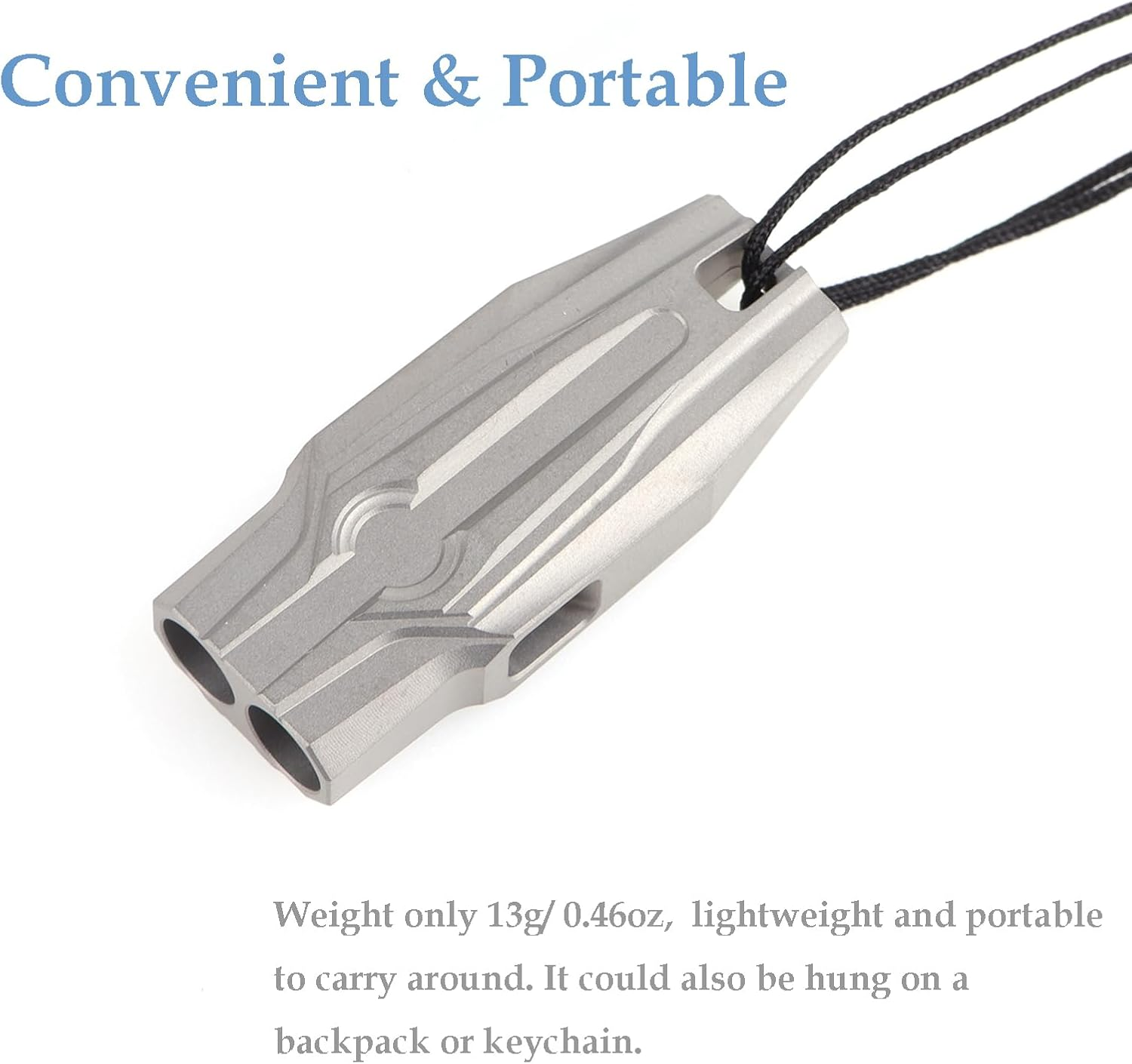 Emergency Whistles Titanium EDC Portable Whistle with Loud Sound up to 120 Decibels, Survival Whistle Keychain for Survival Hiking Camping Pet Training - Sandblasting image number 5