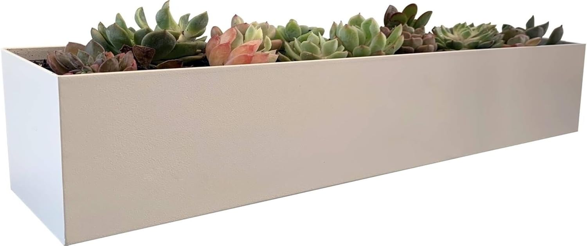 Modern Metal Steel Trough Planter - Rectangle Planters for Indoor Planters - 16" Window Sill Planters - Table or Window Boxes Planter - Windowsill Herb Planter