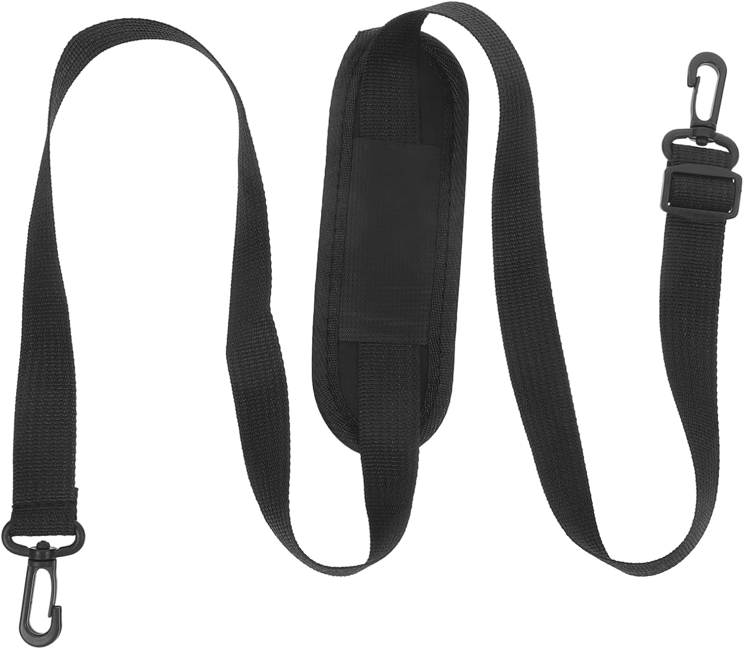 Hoement Adjustable Sturdy Laptop Bag Strap with Hook, Black Nylon and Oxford Cloth Padding, Messenger and Briefcase Belt for Travel and Work image number 2