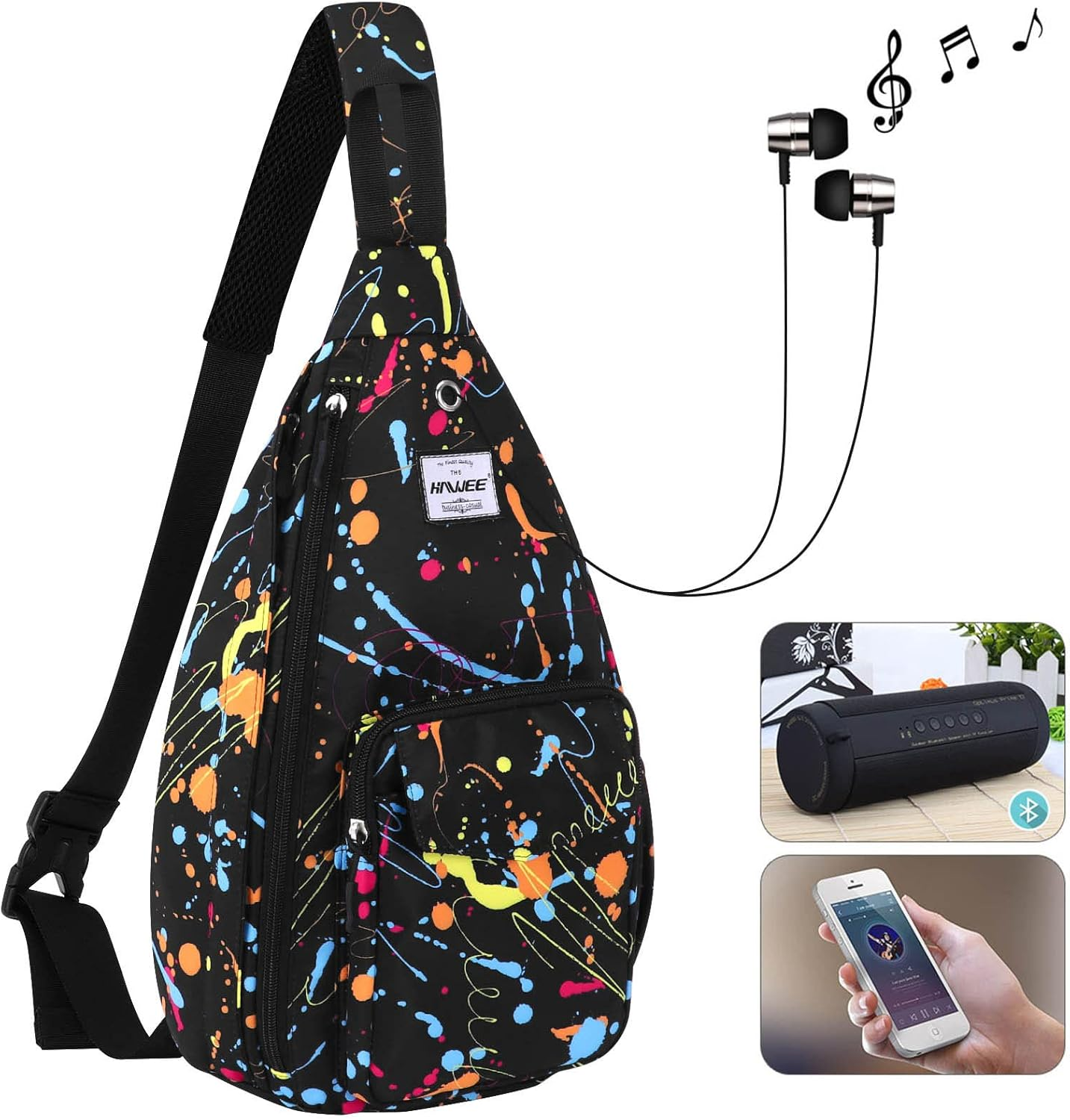 HAWEE Backpack Sling for Women Anti-Water Crossbody Bag Inclined Adjustable Pack image number 4