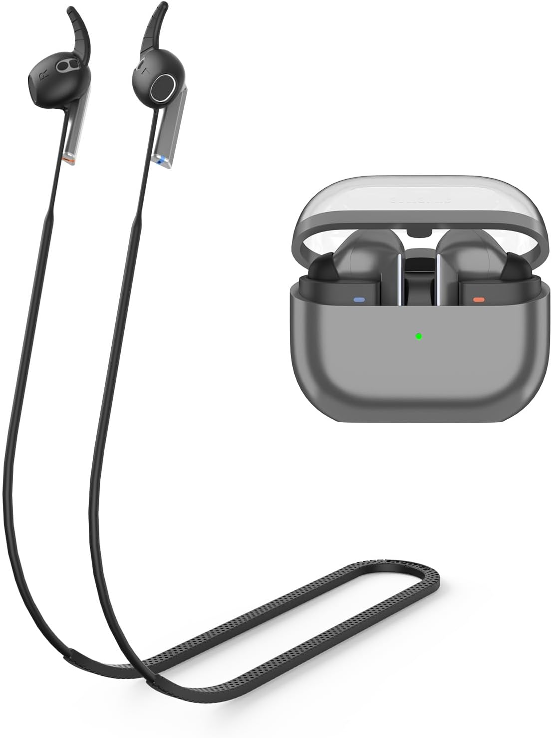 Compatible with Anti-Lost Strap for Galaxy Buds 3, Compatible with Samsung Galaxy Buds 3 (2024) Wireless Bluetooth Earbuds Neck Rope, Headphones Sports Silicone Holder Band Strap (Black) image number 5