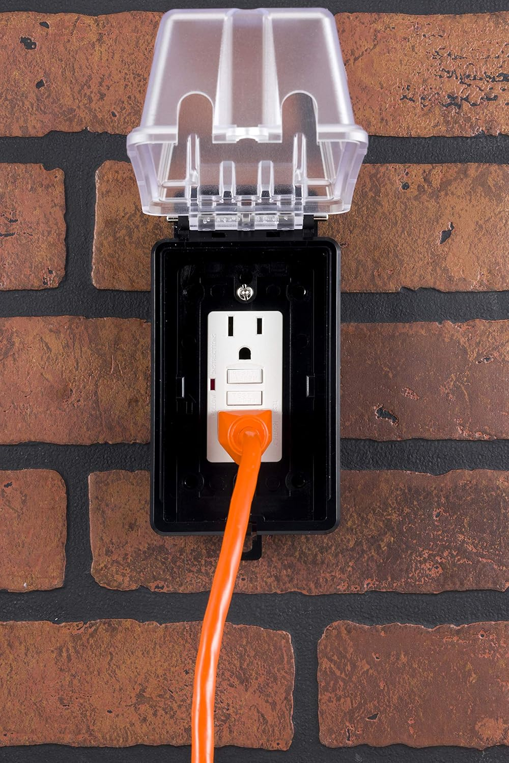 Ultrapro Outdoor Outlet Cover - Single Gang Weatherproof Enclosure, Rated for Wet Locations, Black, 49204 image number 4