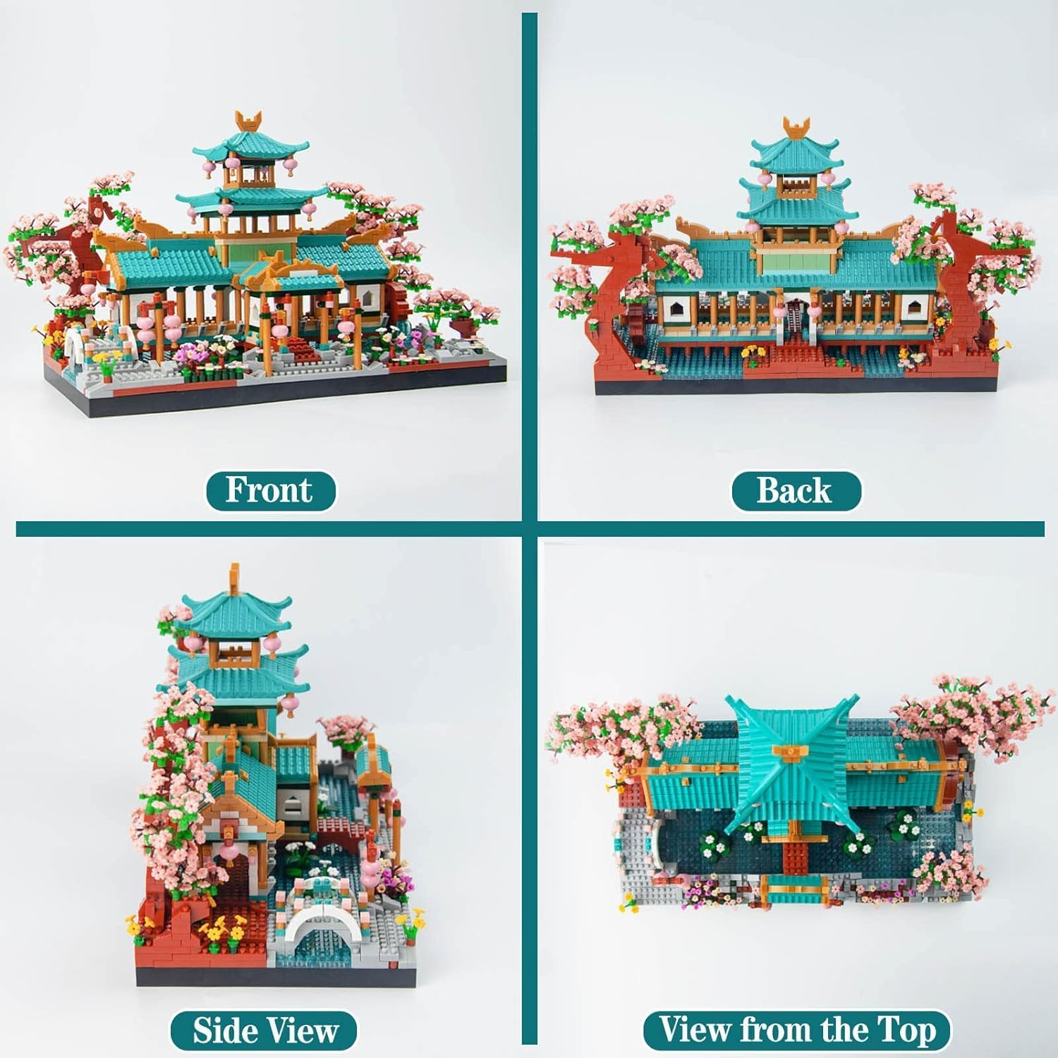 Oundarm Mini Chinese Classical Garden Building Blocks Set, Cherry Blossom Botanical Collection Building Set for Adults, 14+ Teens, Home Decor Accessories (2350 Pcs) image number 6