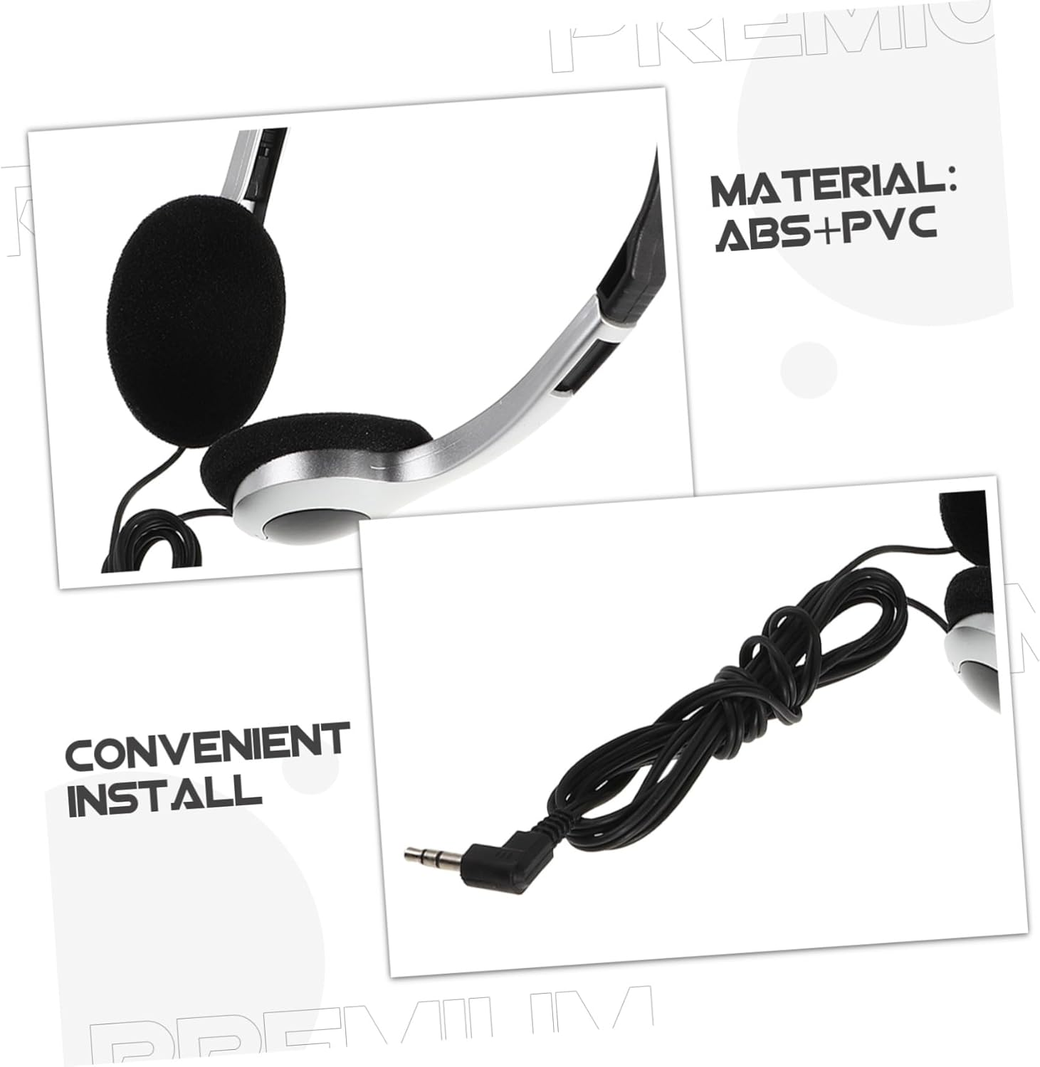 ROMISBABA Retro Silver Wired Ear Headphones with Inline Controls for Students and Compatible with Computers Phones Tablets Clear Sound for Classroom Library Gaming and Travel Use image number 5