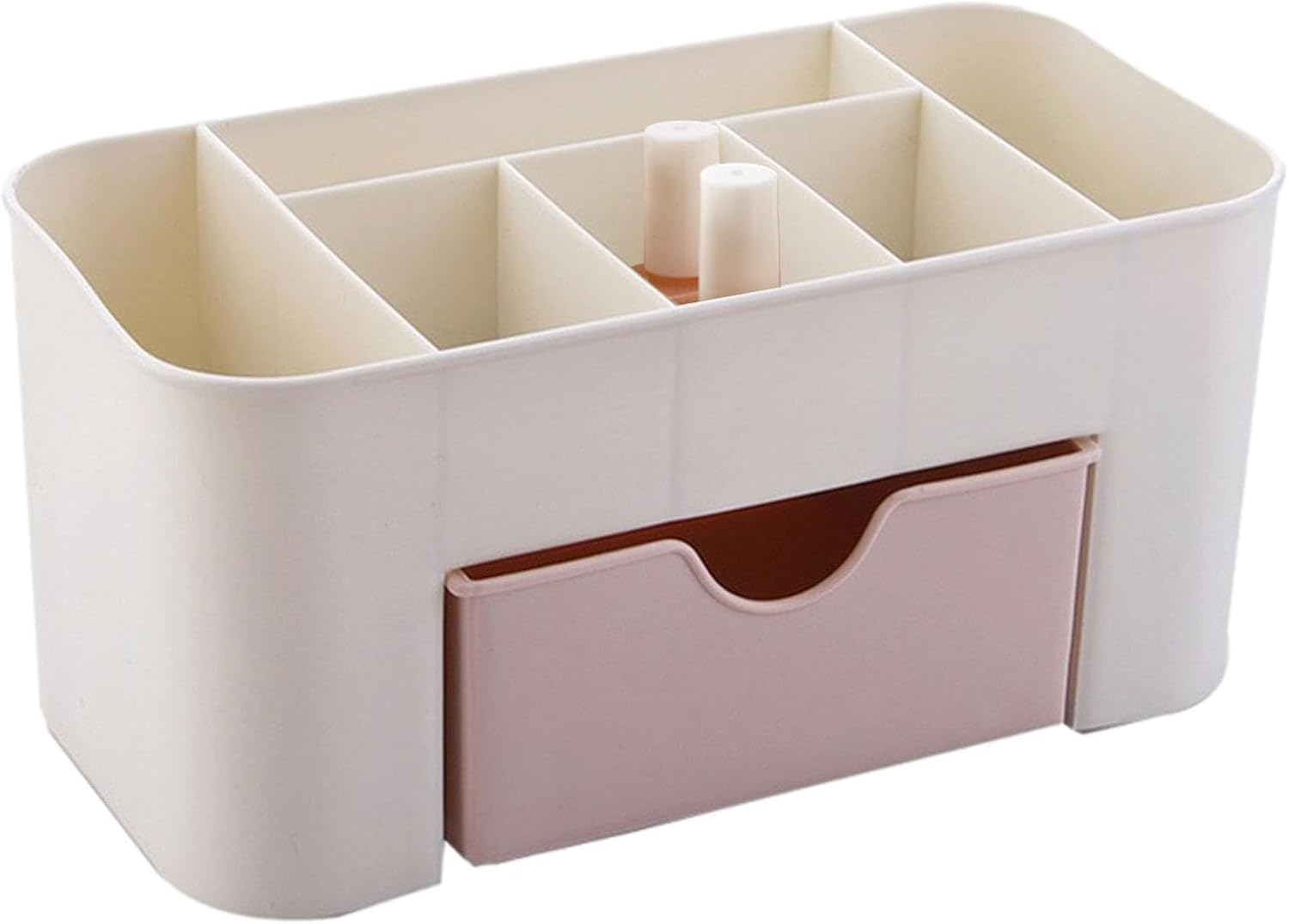 Makeup Organiser - Makeup Storage Box, Cosmetic Storage Organiser | Cosmetic Brush Holder Desk Organiser, Cosmetic Storage Box Drawer Type, Vanity Organiser for Cosmetics, Lipsticks, Jewellery, Pink,