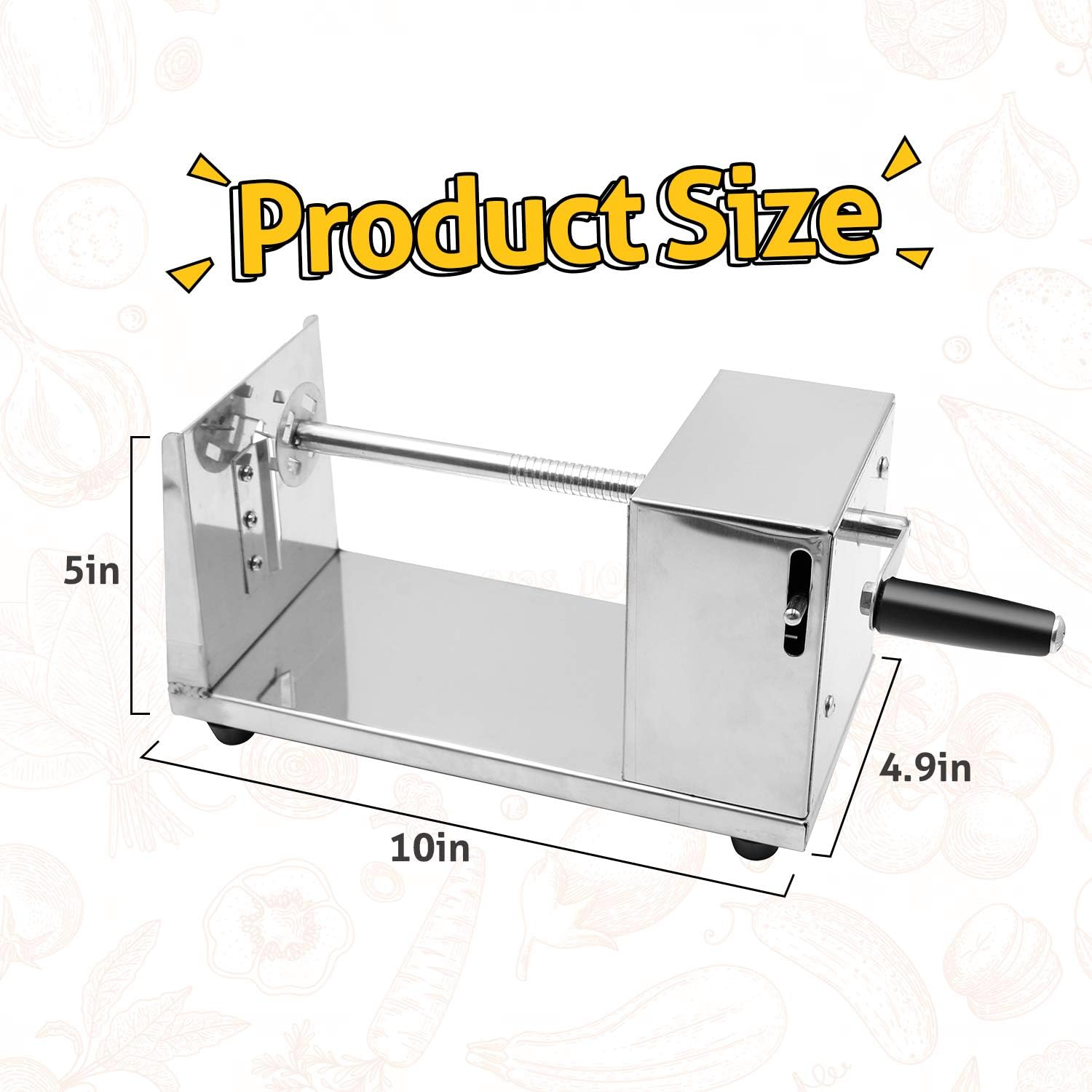 Riorand Manual Stainless Steel Twisted Potato Slicer Spiral Vegetable Cutter French Fry image number 6