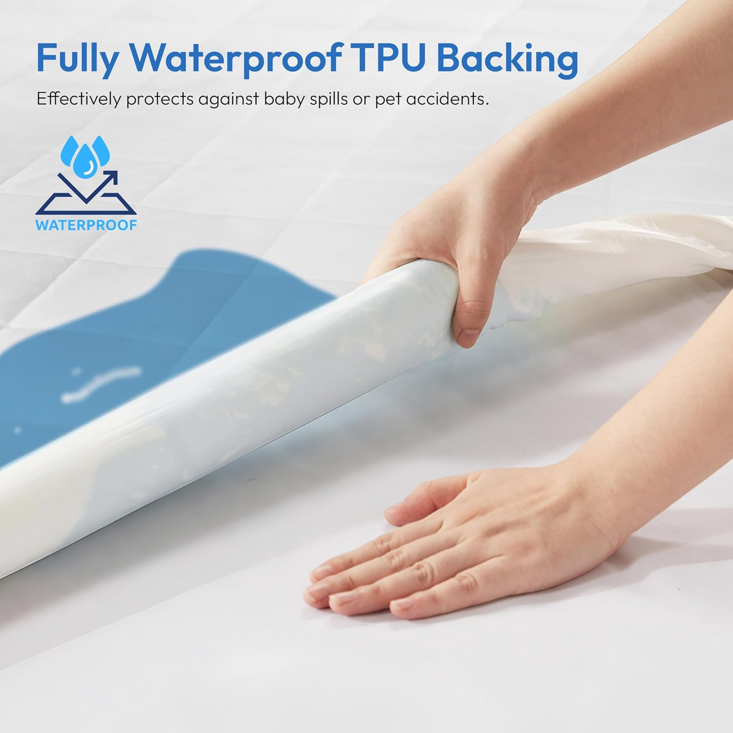 LINENOVA 100% Waterproof Cotton Mattress Protector - King Single, Soft Quilted Fitted Mattress Pad Cover - Hypoallergenic & Anti-Bacterial - Machine Washable - 40Cm Deep Pocket - 2 Pack image number 2