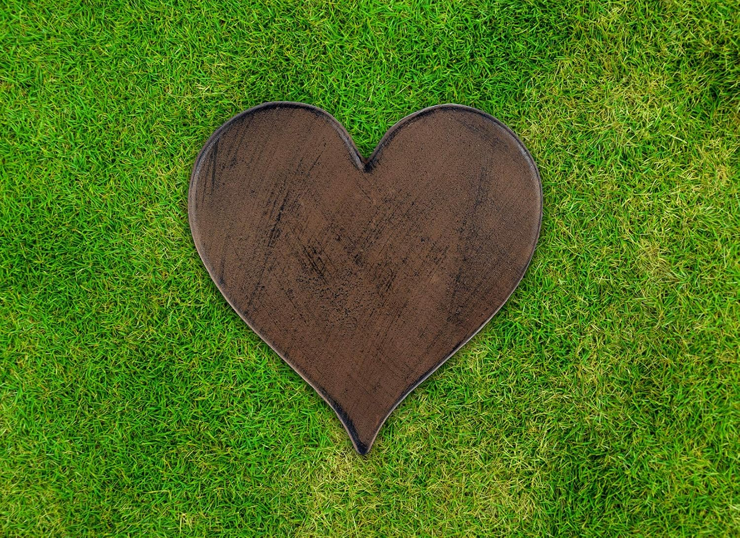 Heart Cast Iron Stepping Stone, 12-Inch