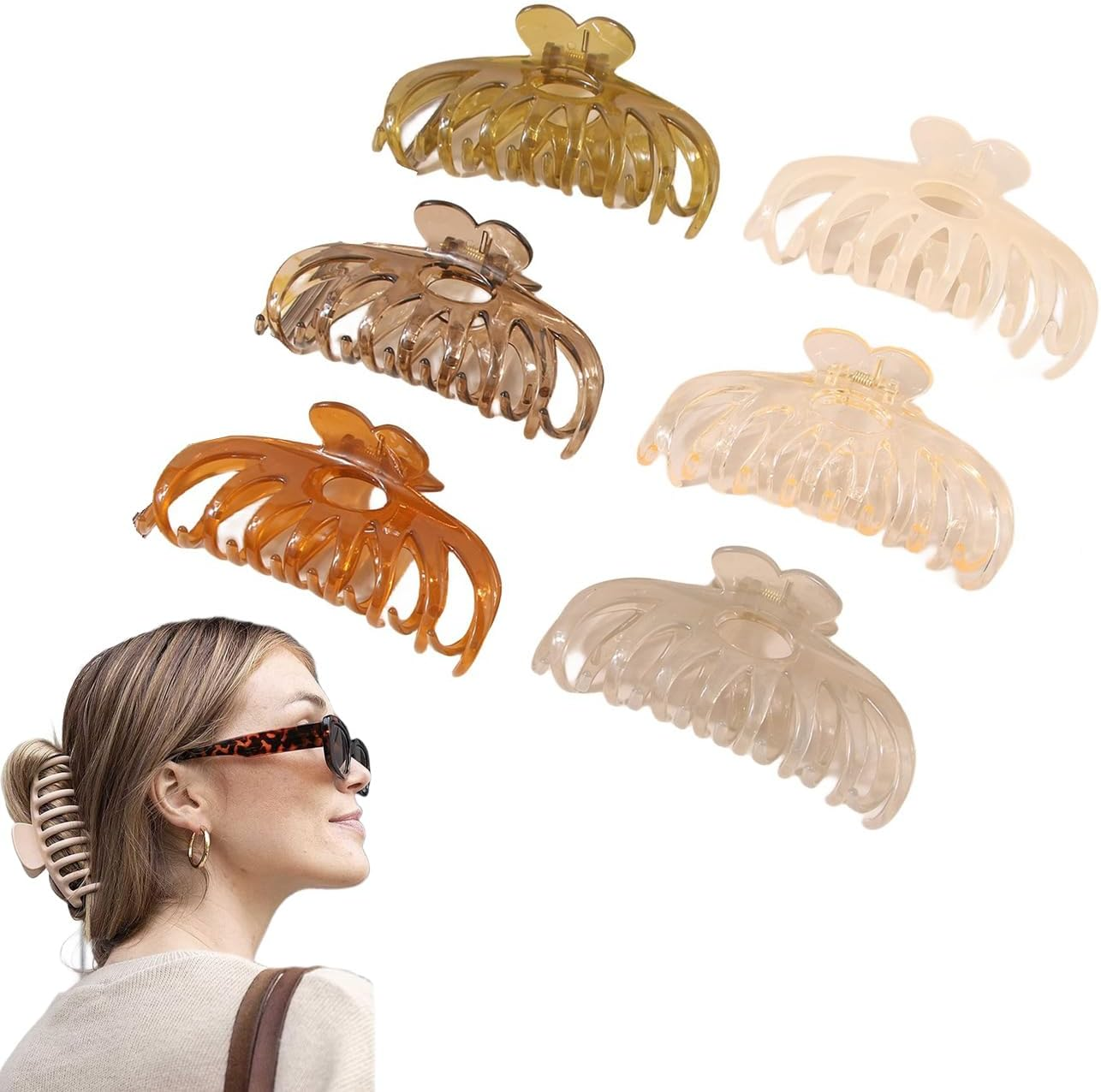Traziewell Hair Clips, Women'S Big Claw Clips for Thick Hair for Women, Hair Clip for Long Curly Hair, Non-Slip Hair Clips, Girls 1205 image number 2